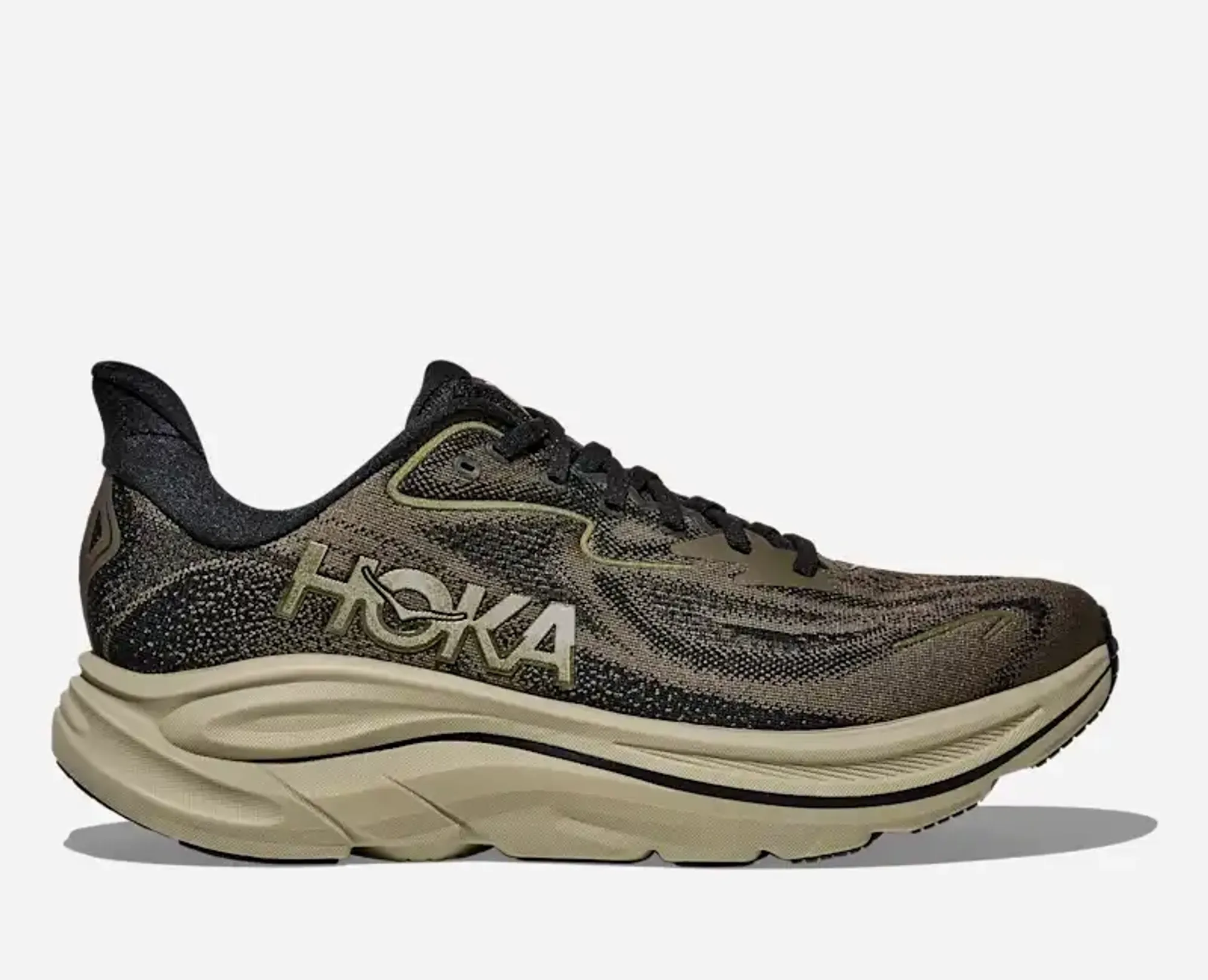 Hoka Men's Clifton 10 Road Running Shoes In Dark Roast/Black