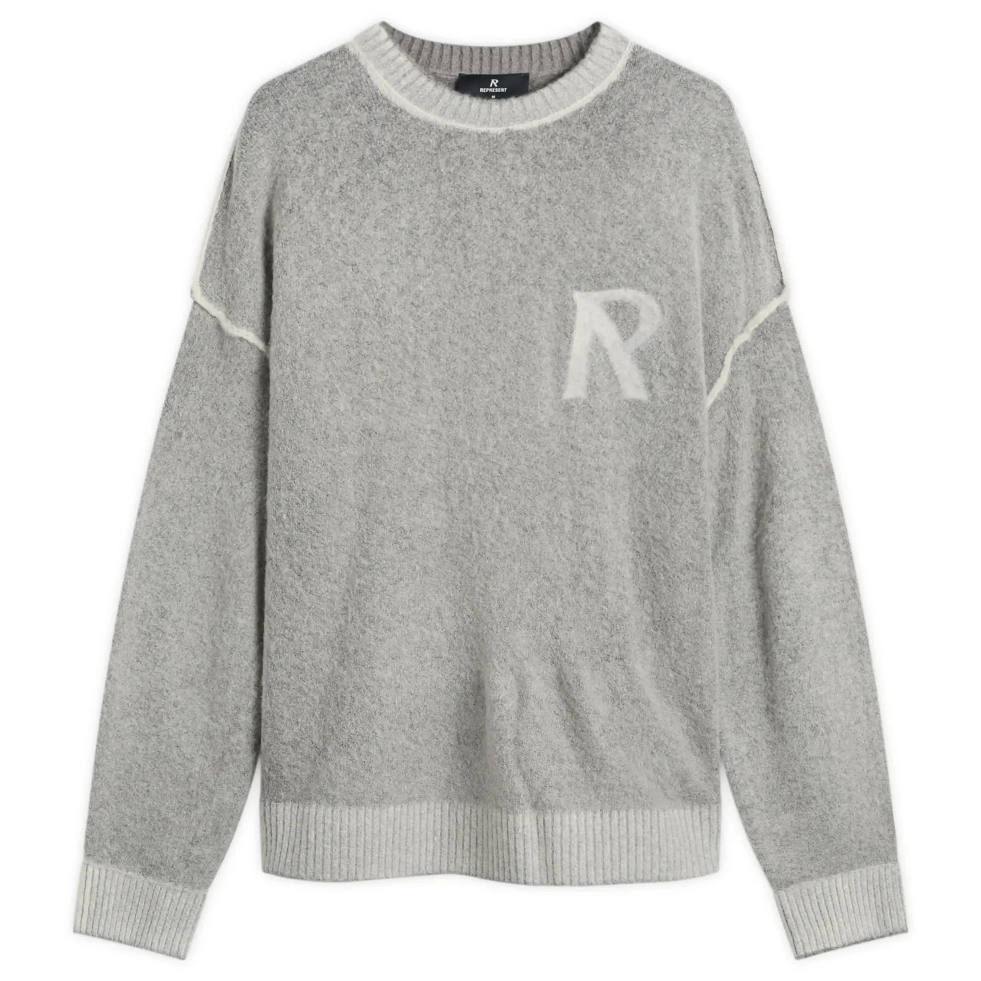 Represent Men's Lightweight Alpaca Knit Jumper Sun Fade Grey