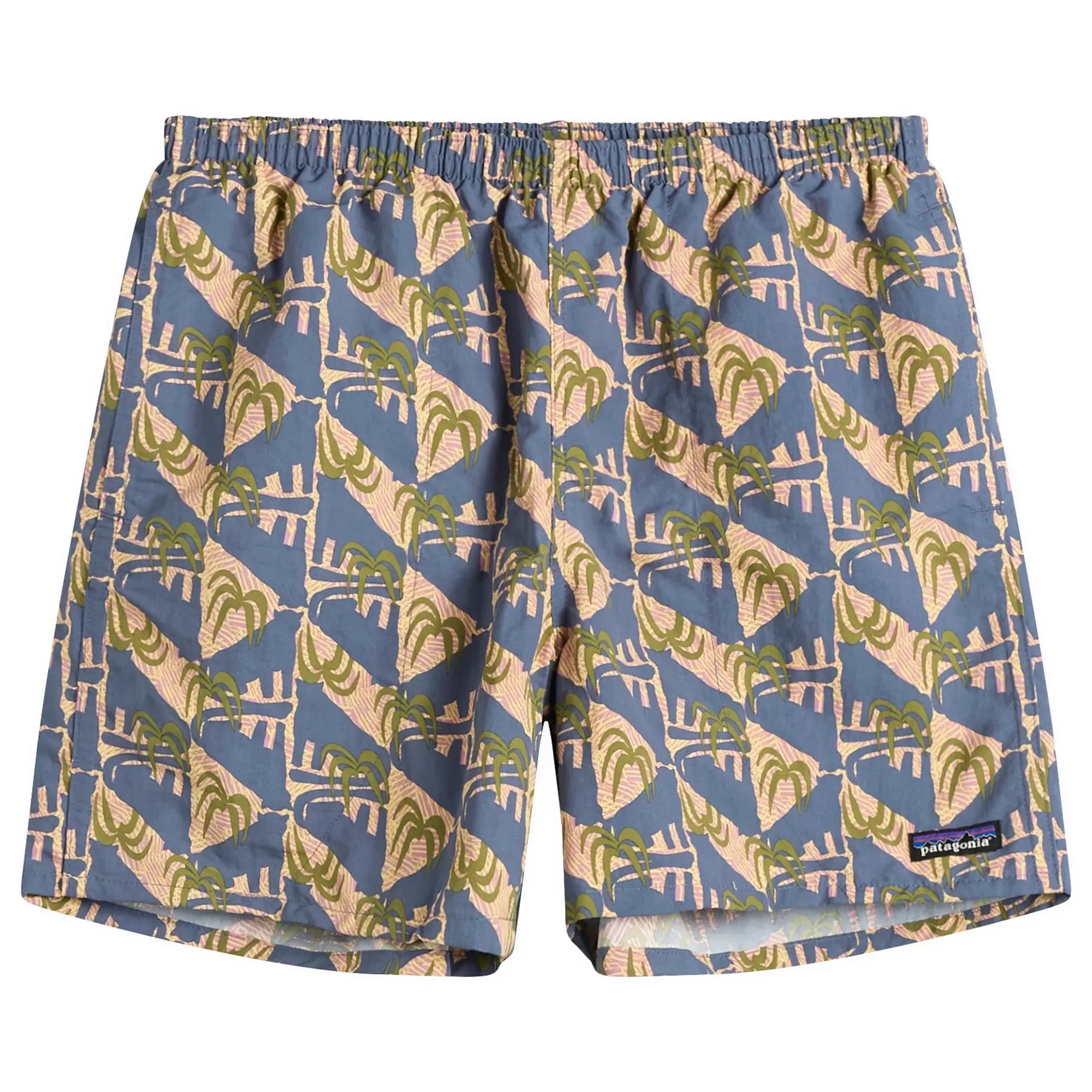Patagonia Men's Baggies 5" Shorts Jaguar Geo Dolomite Blue