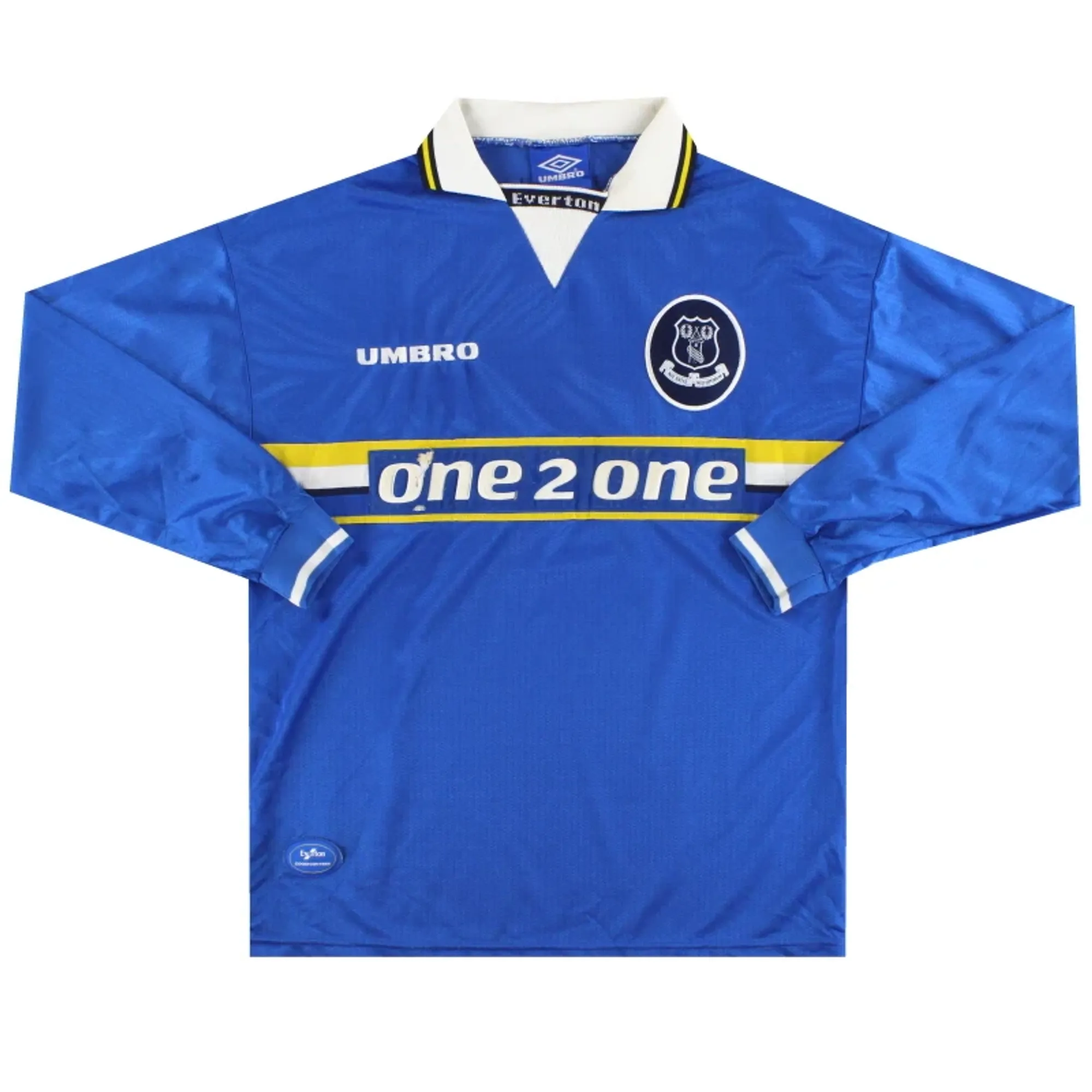 1997-99 Everton Umbro Home Shirt L/S XL - Everton / Very Good 