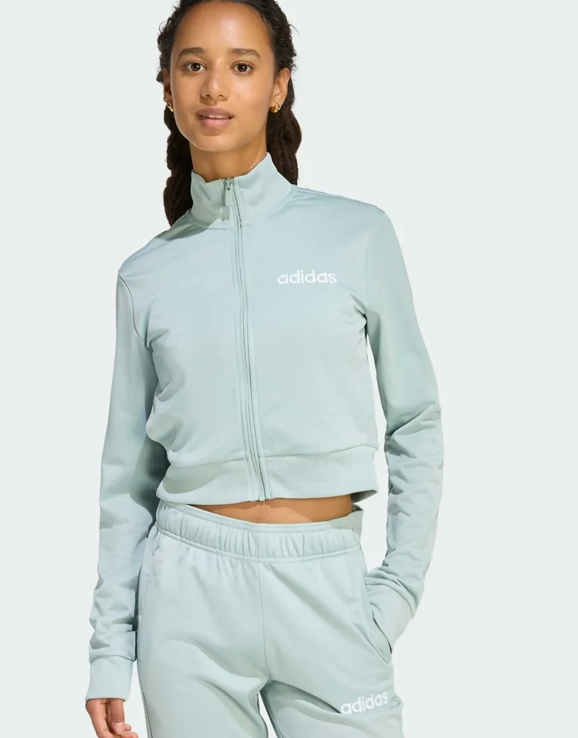 Adidas Performance Glam Tracksuit In Wonder Sage-Green