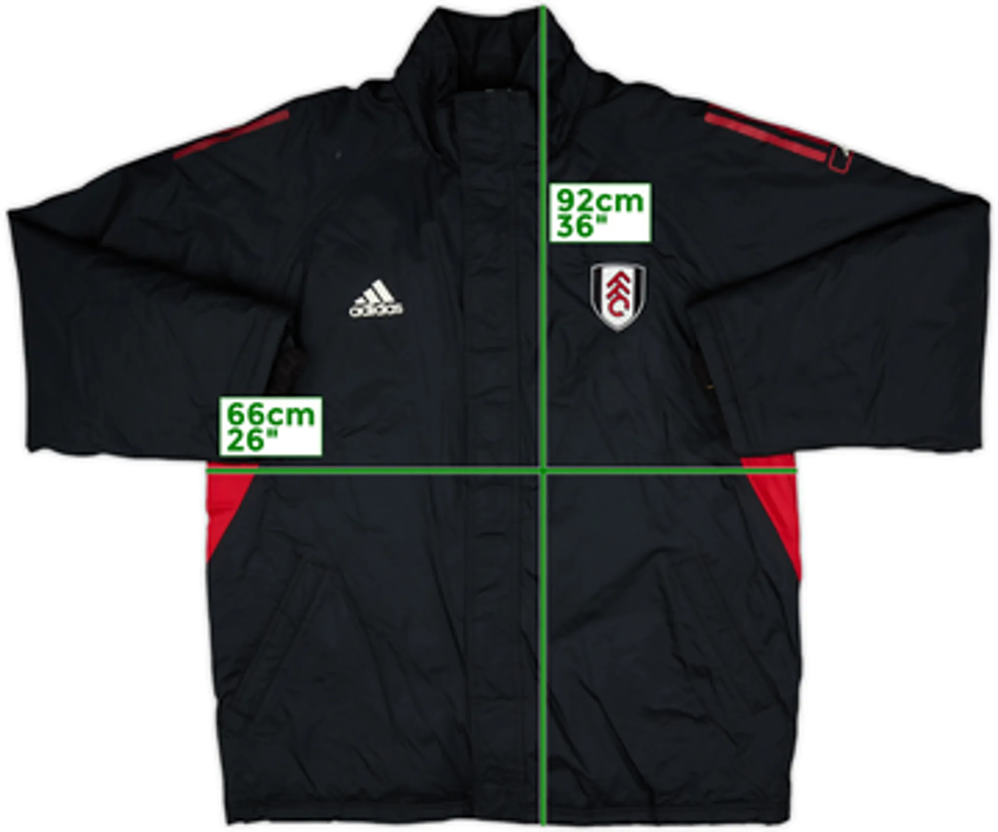 2001-02 Fulham adidas Padded Bench Coat - 8/10 - (XL)