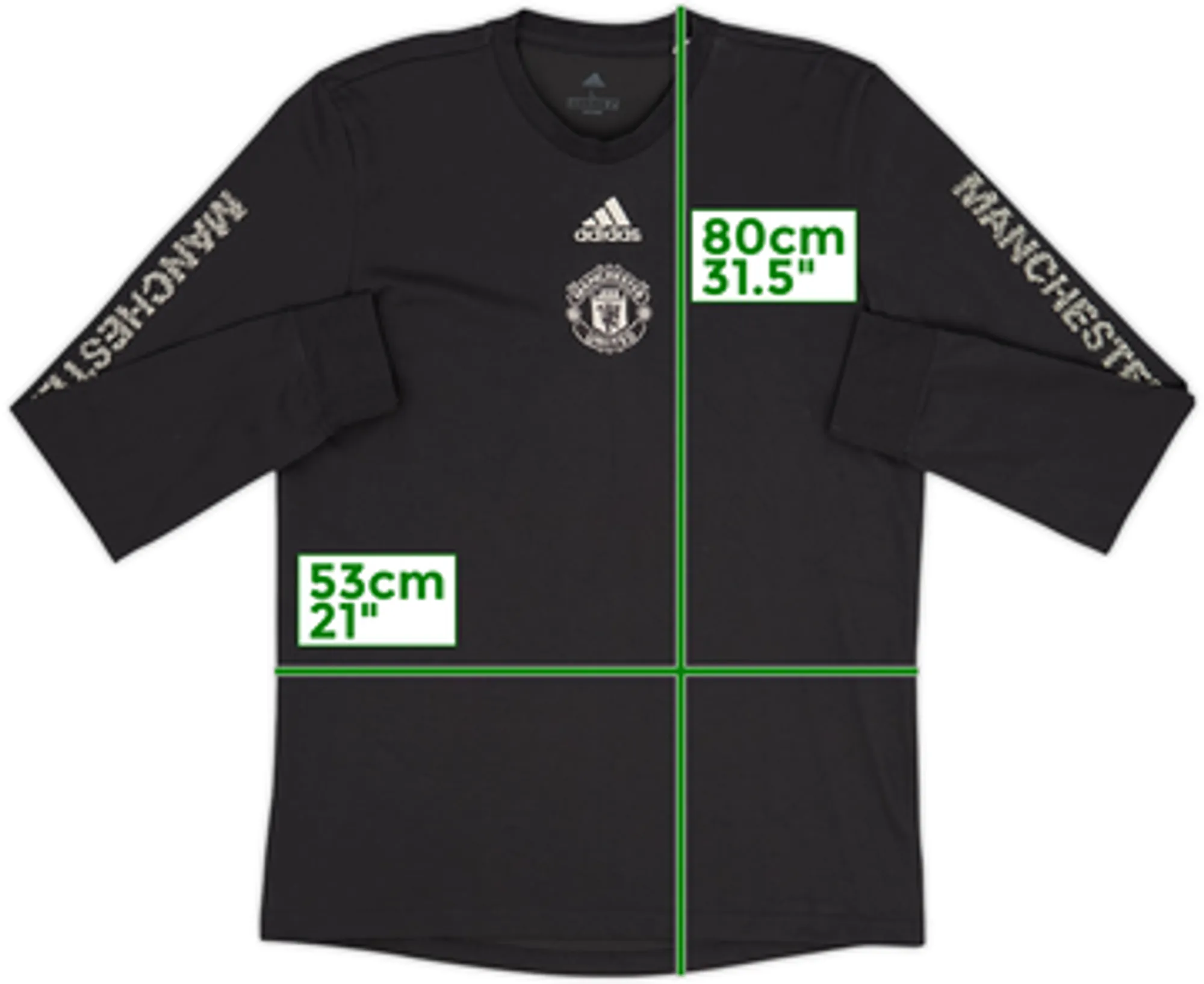 2020-21 Manchester United adidas L/S Cotton Tee - 8/10 - (L)