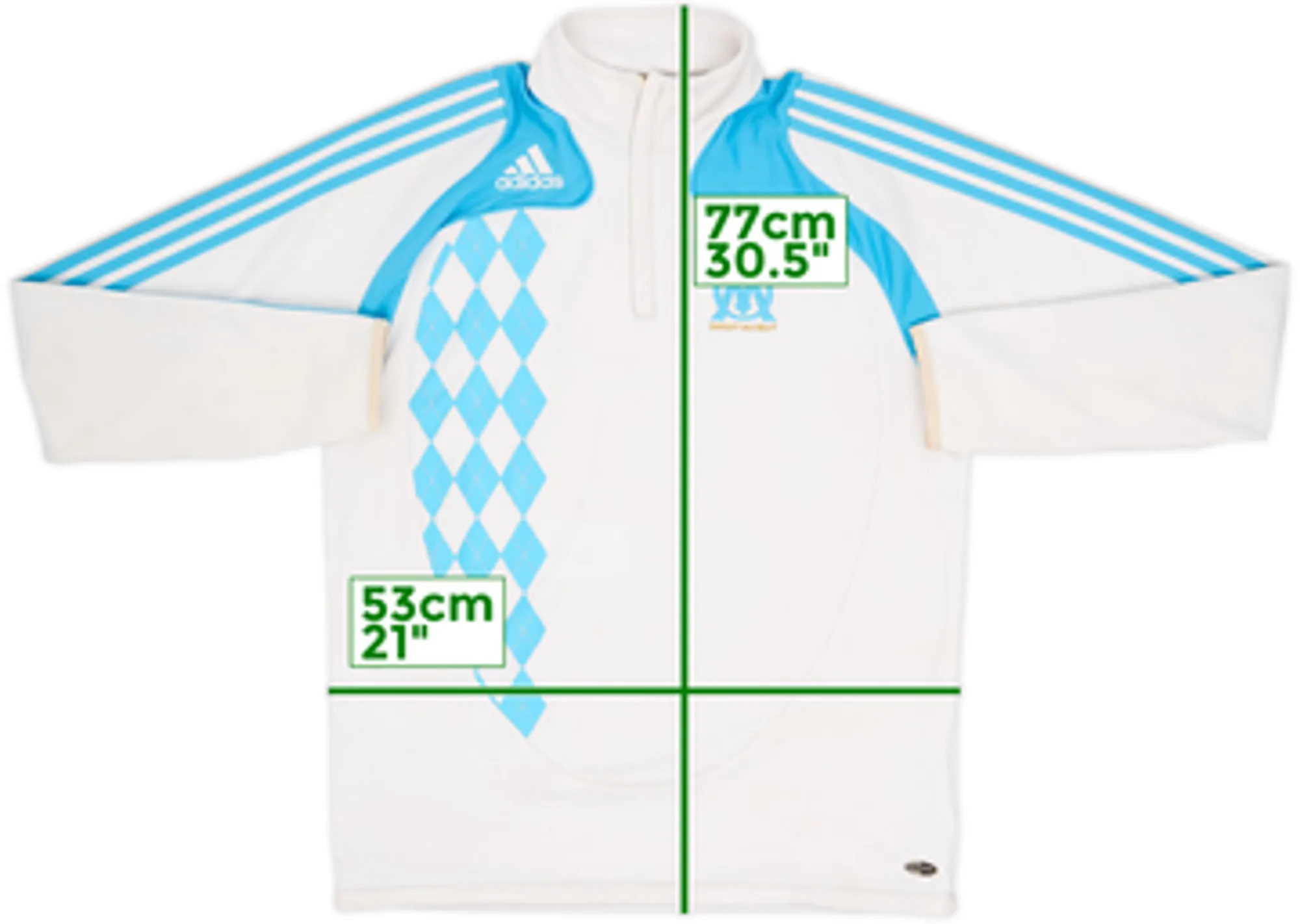 2008-09 Olympique Marseille adidas 1/4 Zip Training Top - 5/10 - (L)