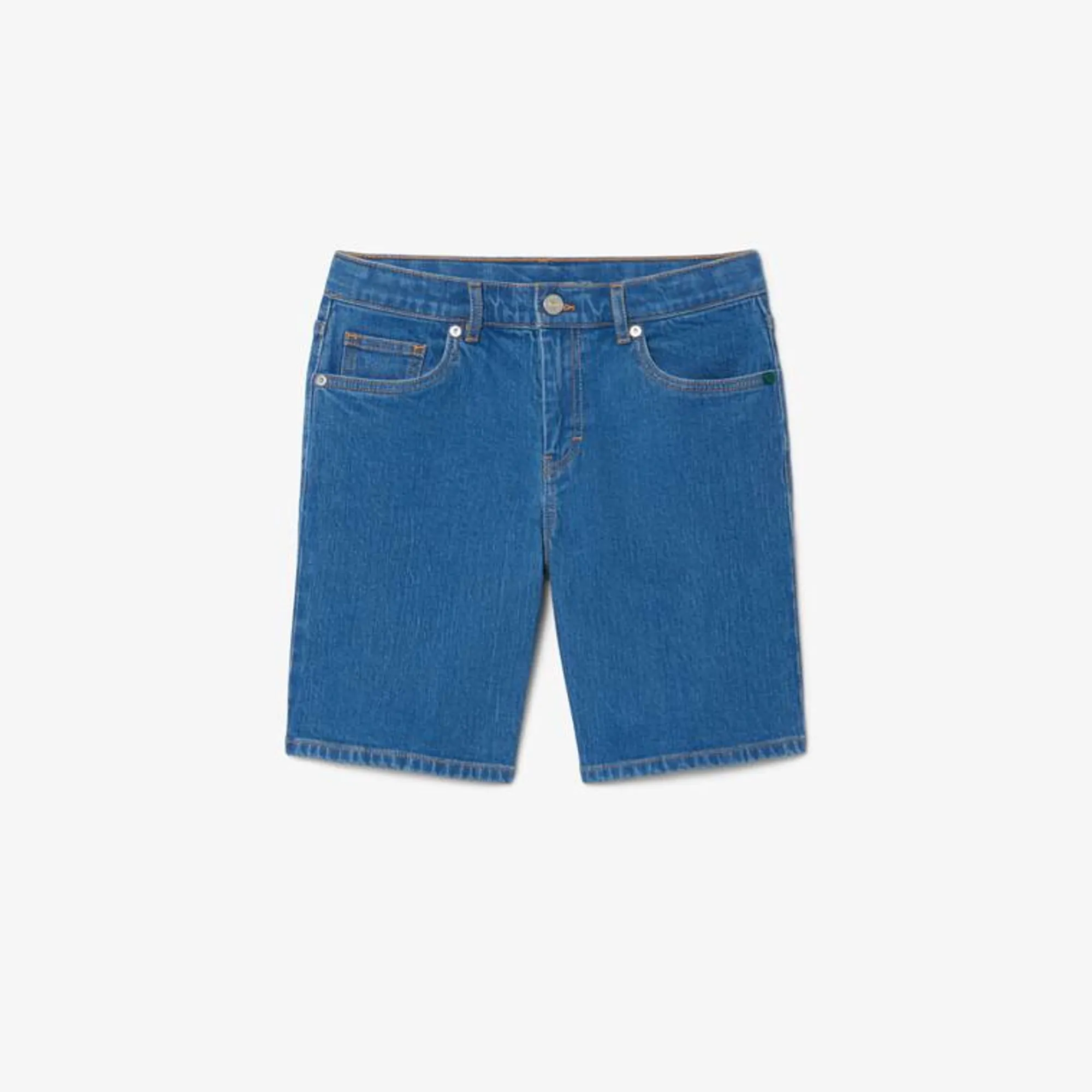 Lacoste 5-Pocket Stretch Denim Bermuda Shorts - Blue