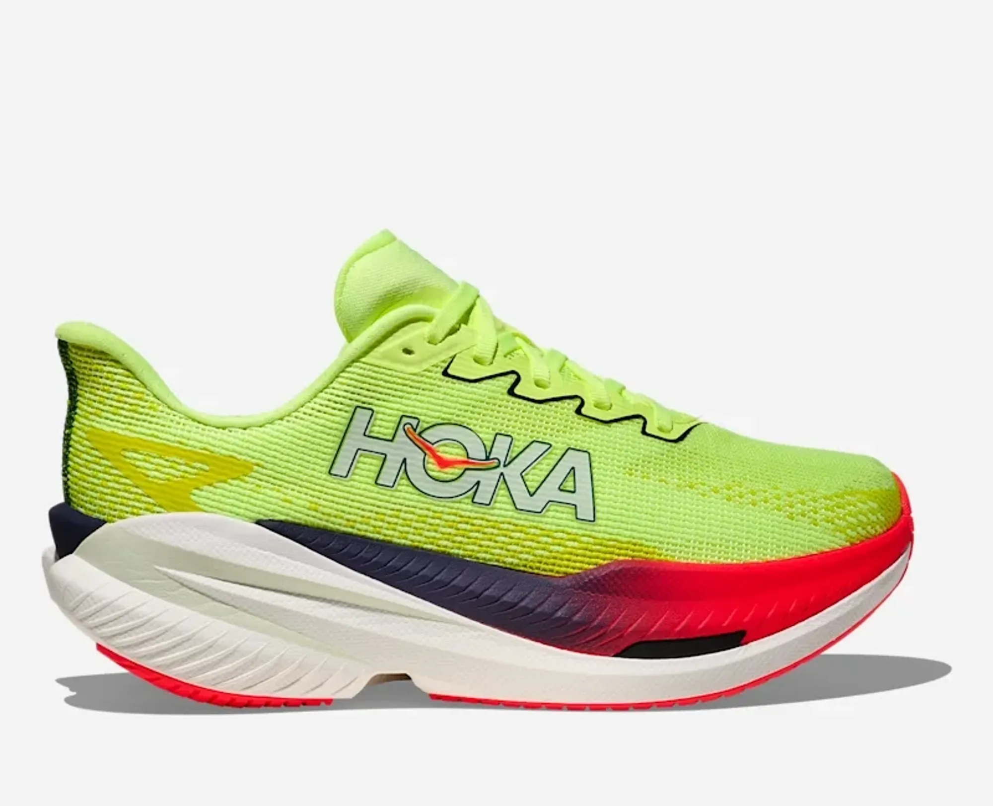 Hoka Women's Mach X 3 Road Running Shoes In Neon Yuzu/Squid Ink