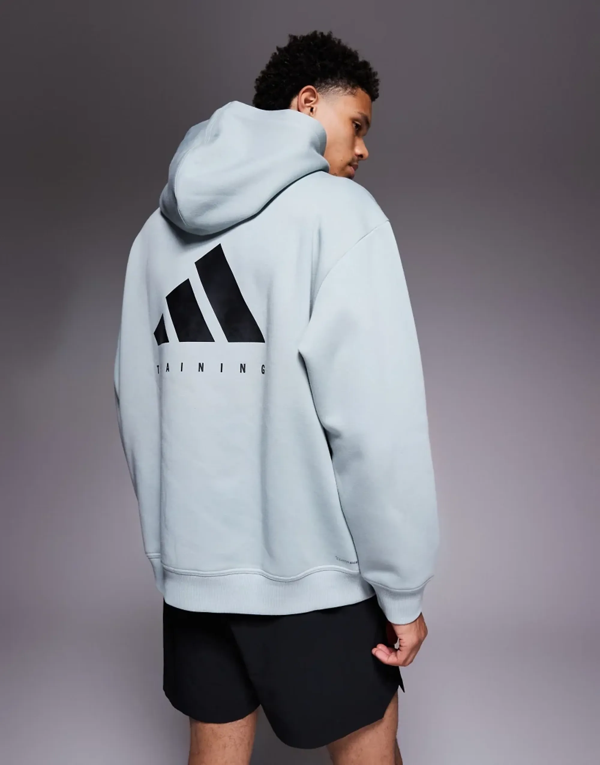 Adidas Training Power Oversized Hoodie In Sage-Green