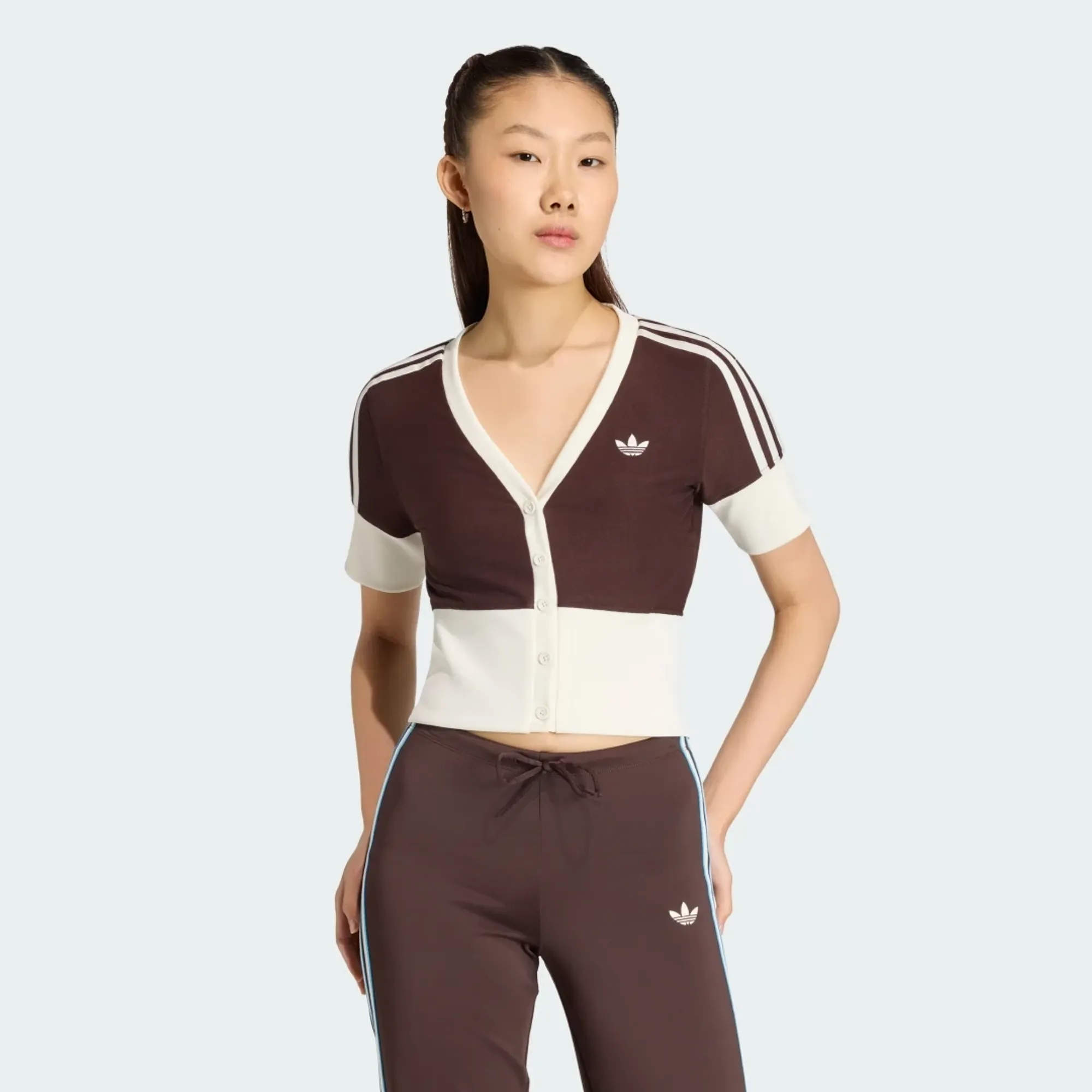 adidas V-NECK SHIRT WITH BUTTONS