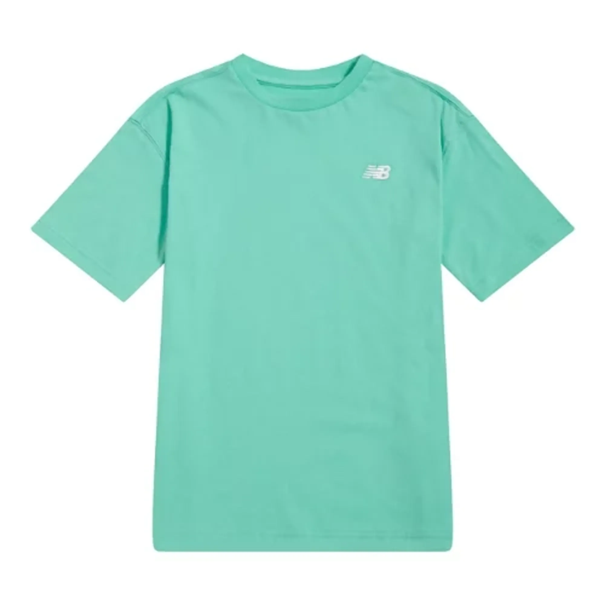 New Balance Boys Jersey Small Logo T-Shirt in Green Cotton