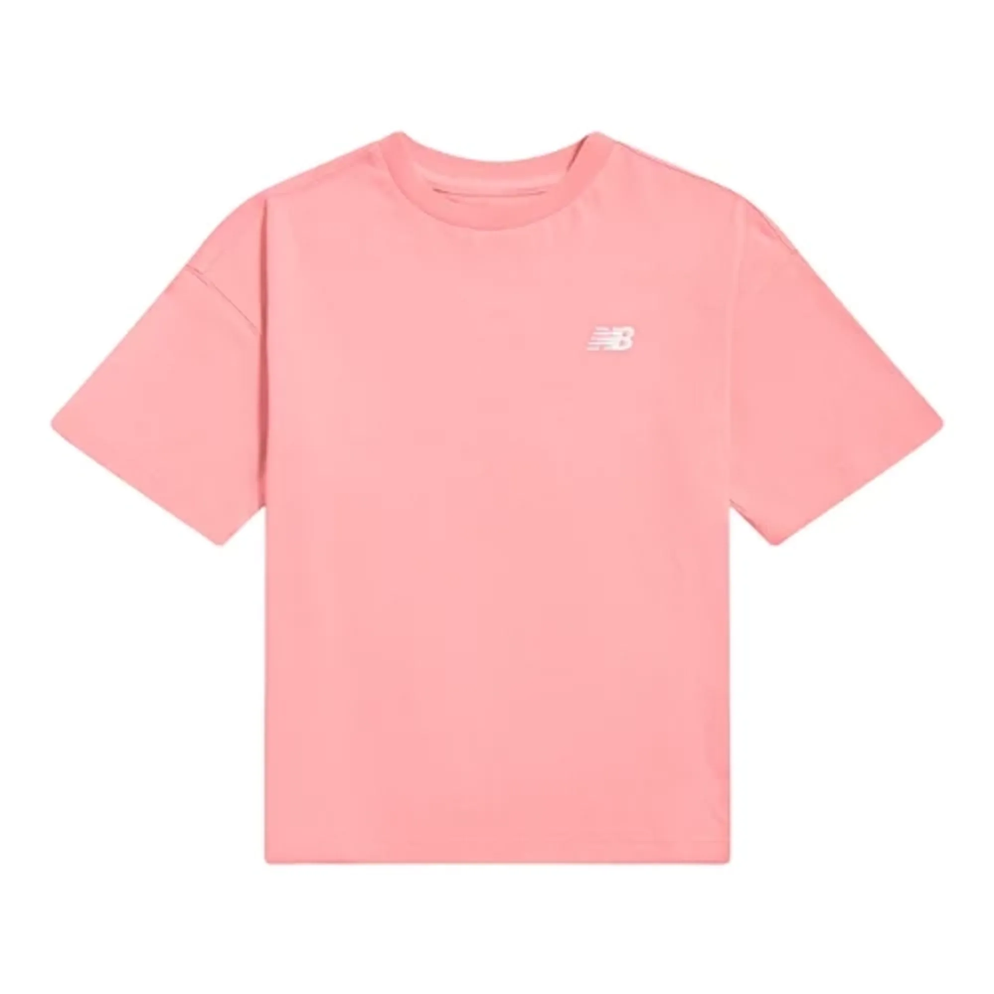 New Balance Girls Small Logo Jersey T-Shirt in Pink Cotton