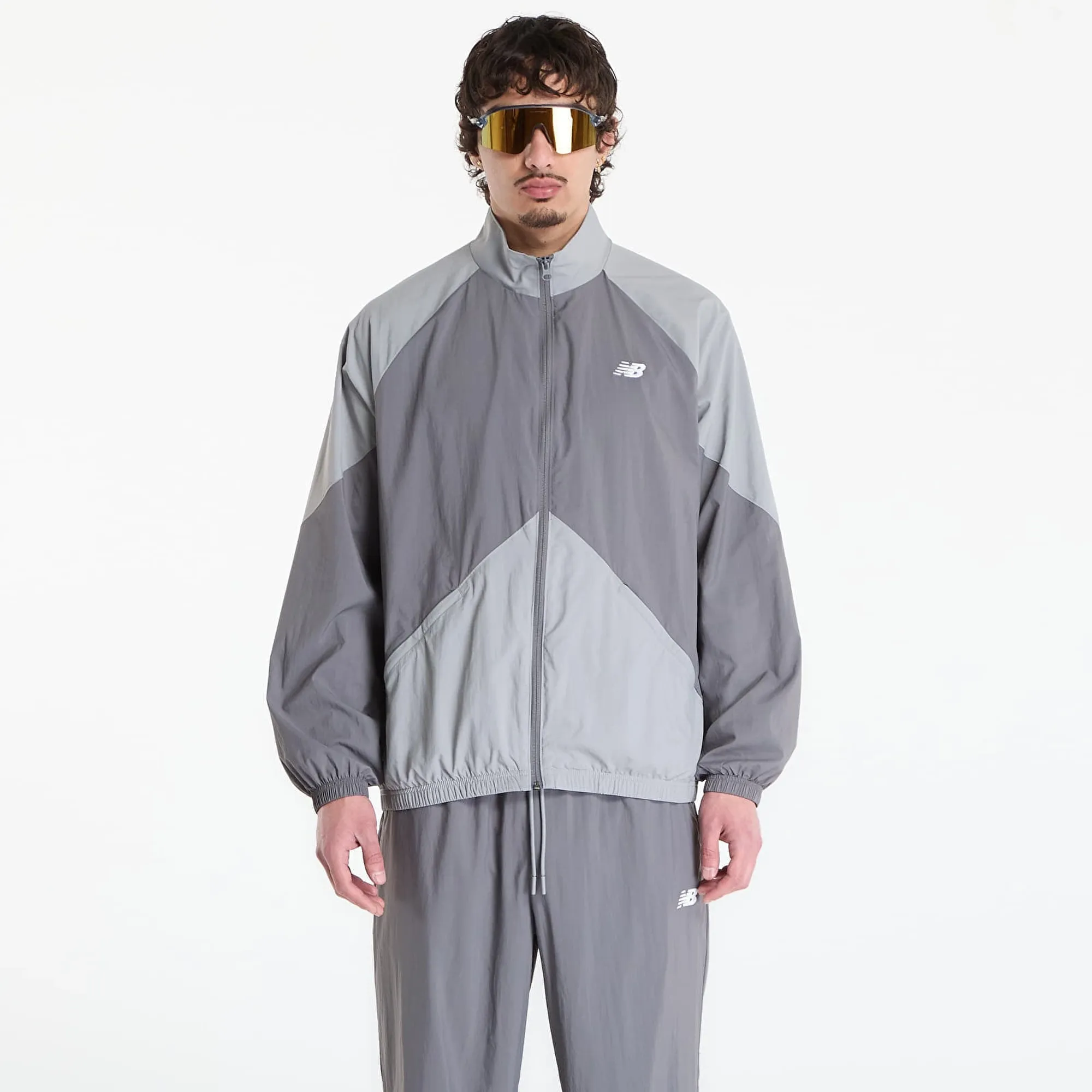 New Balance Men's Sport Legacy Jacket in Grey Nylon Woven
