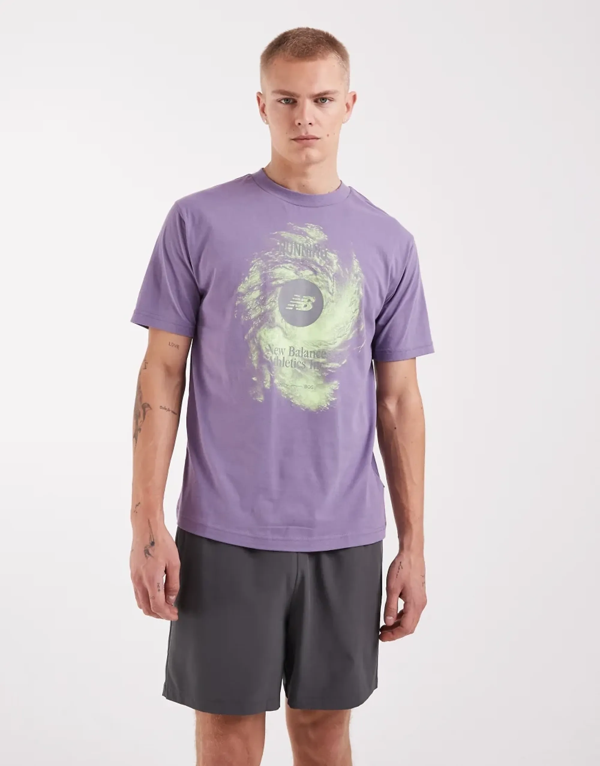 New Balance Men's Vortex Performance T-Shirt in Purple Polyester