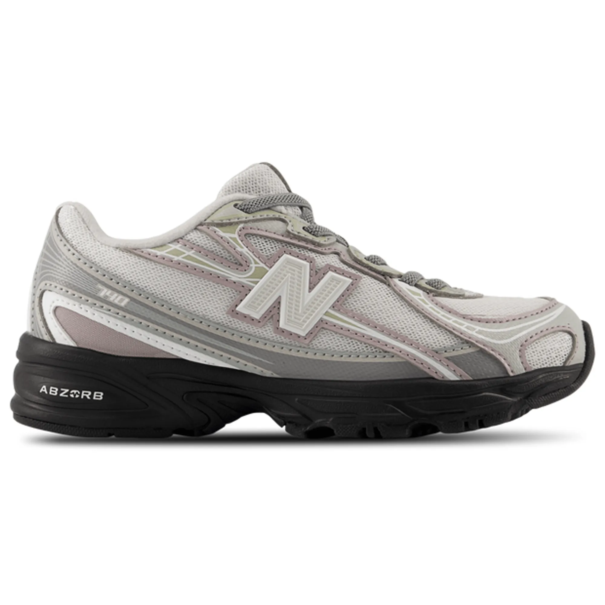 New Balance Kids 740 Bungee Lace in Grey Synthetic