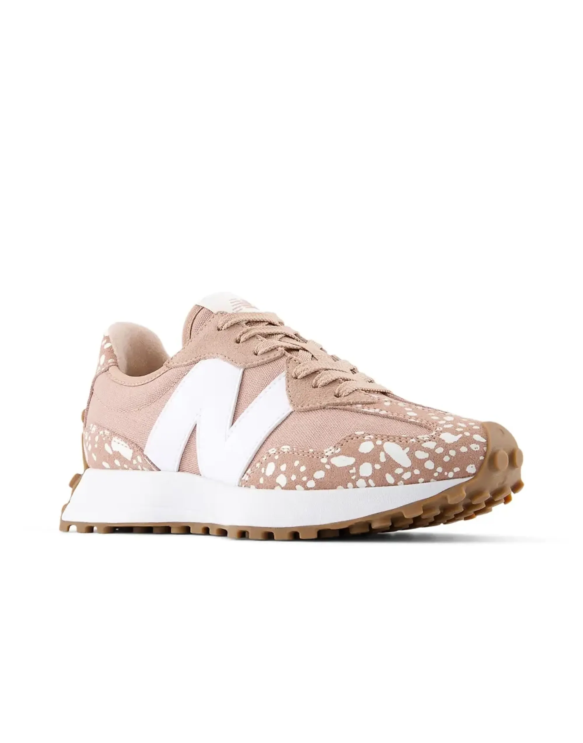 New Balance Women's 327 in Brown/White Suede/Mesh