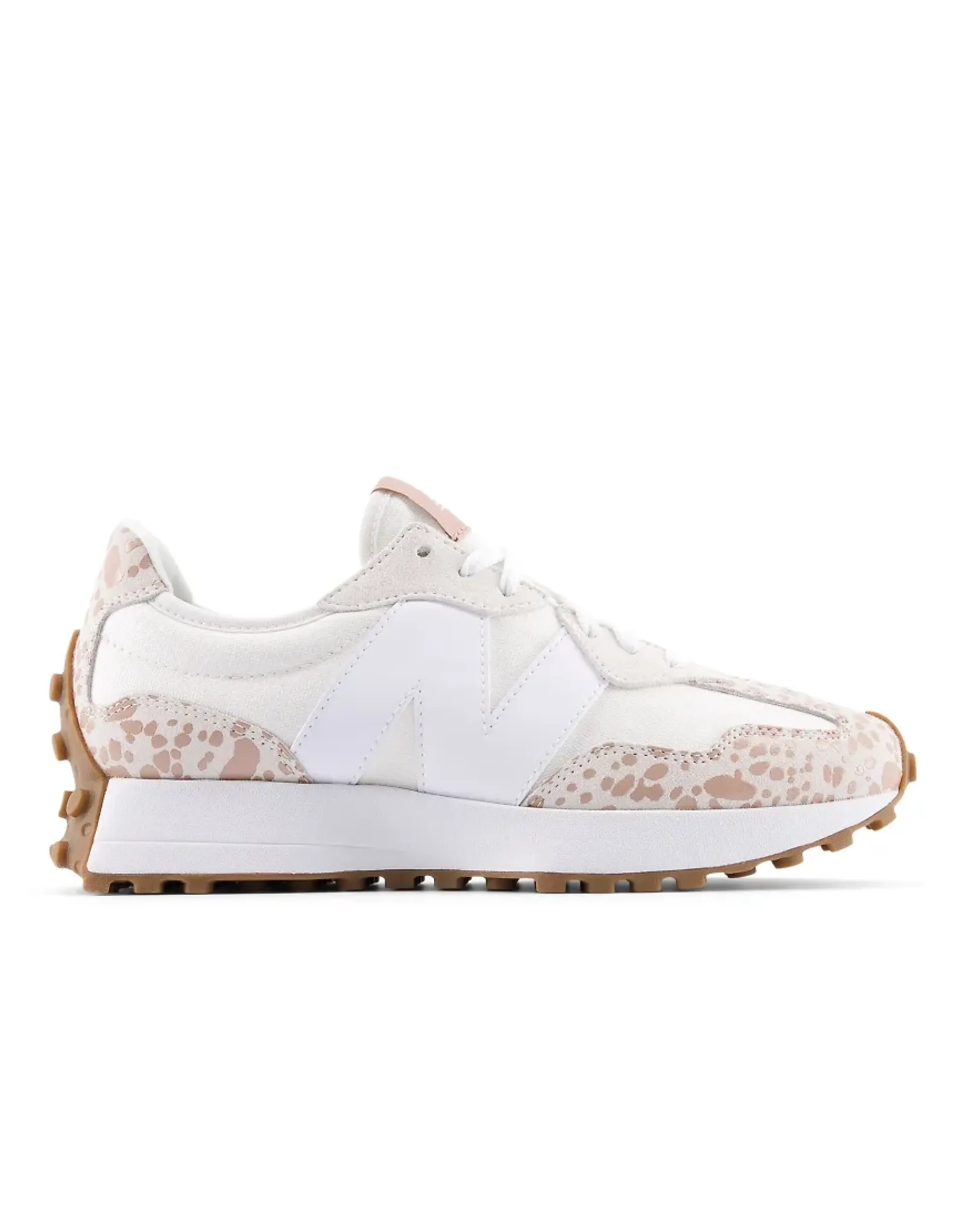 New Balance Women's 327 in White Suede/Mesh