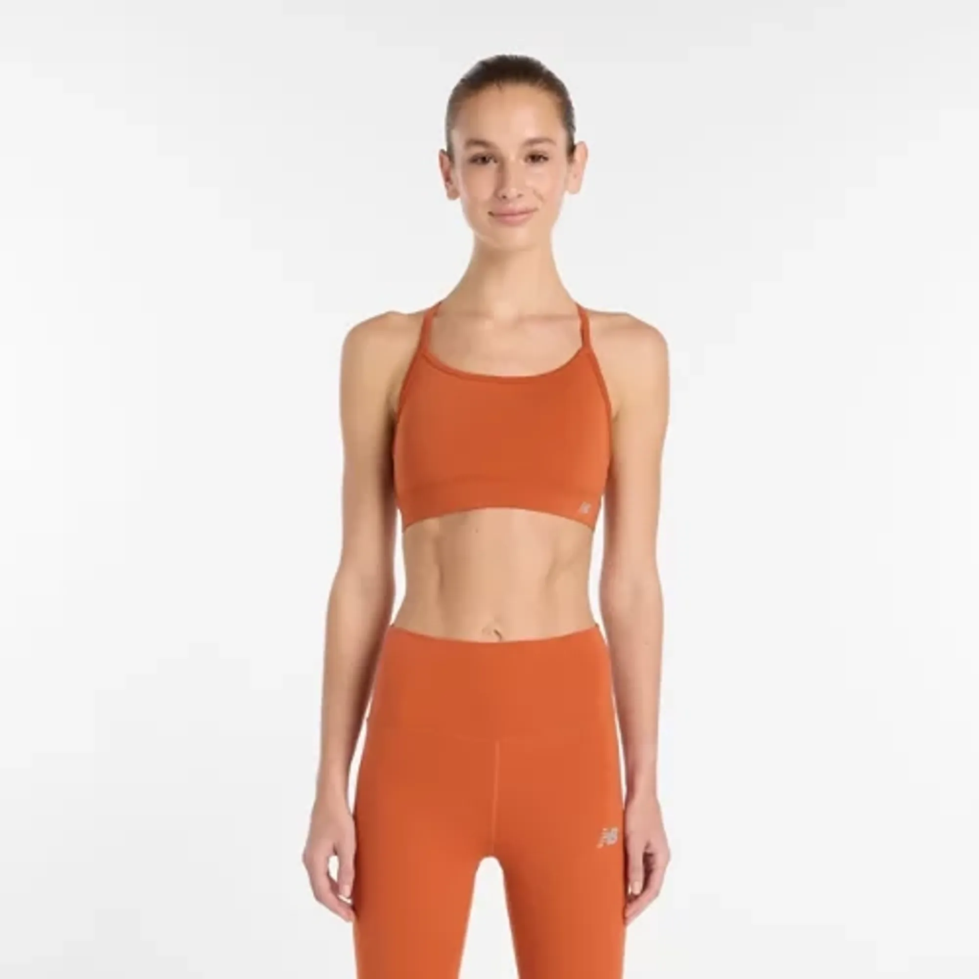 New Balance Women's NB Essential Yoga Bra in Red Poly Knit