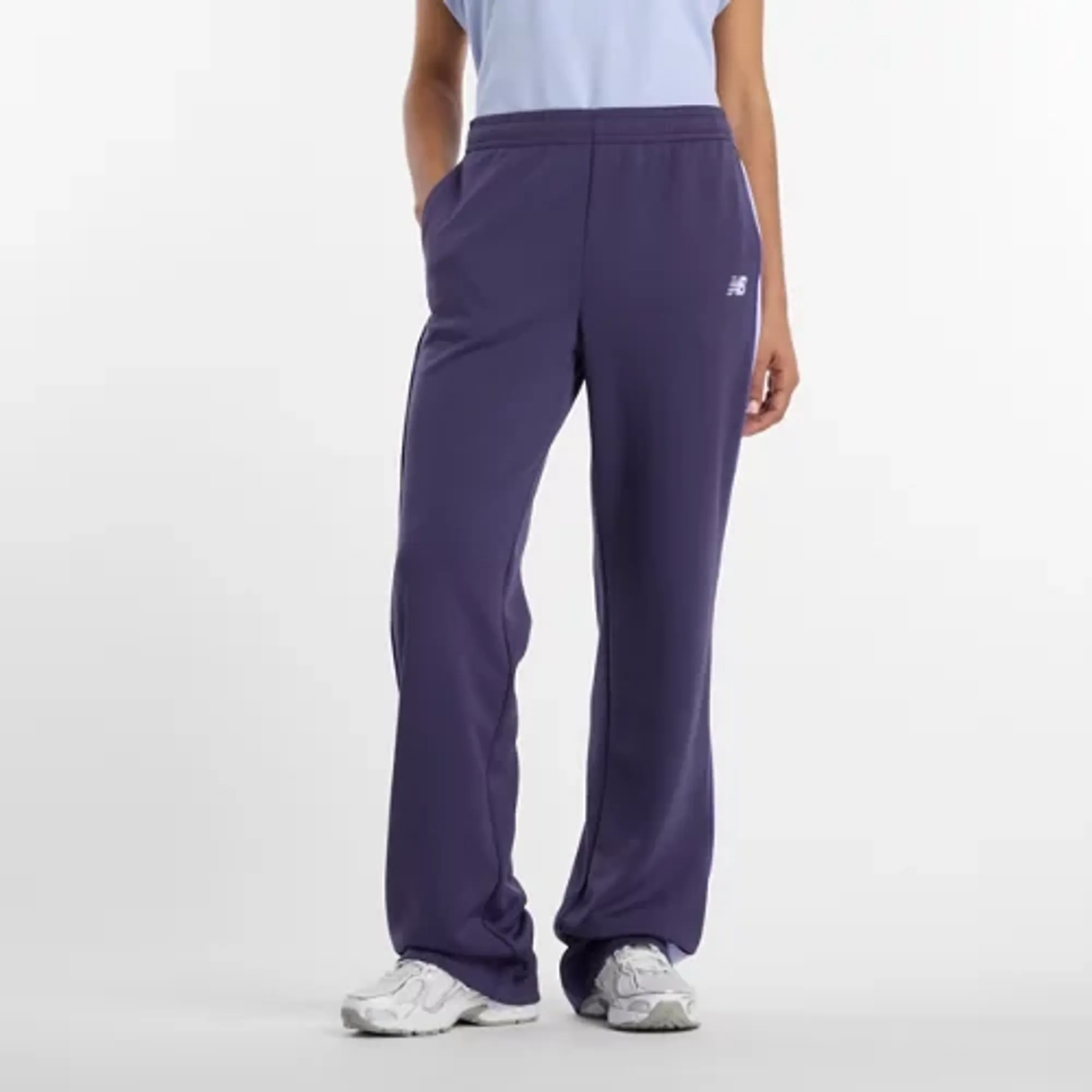 New Balance Women's Interlock Pant in Purple Poly Knit