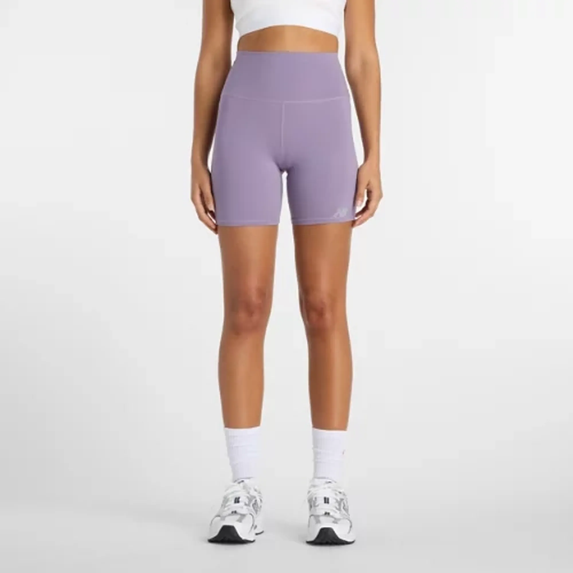 New Balance Women's NB Harmony High Rise Short 6" in Purple Poly Knit
