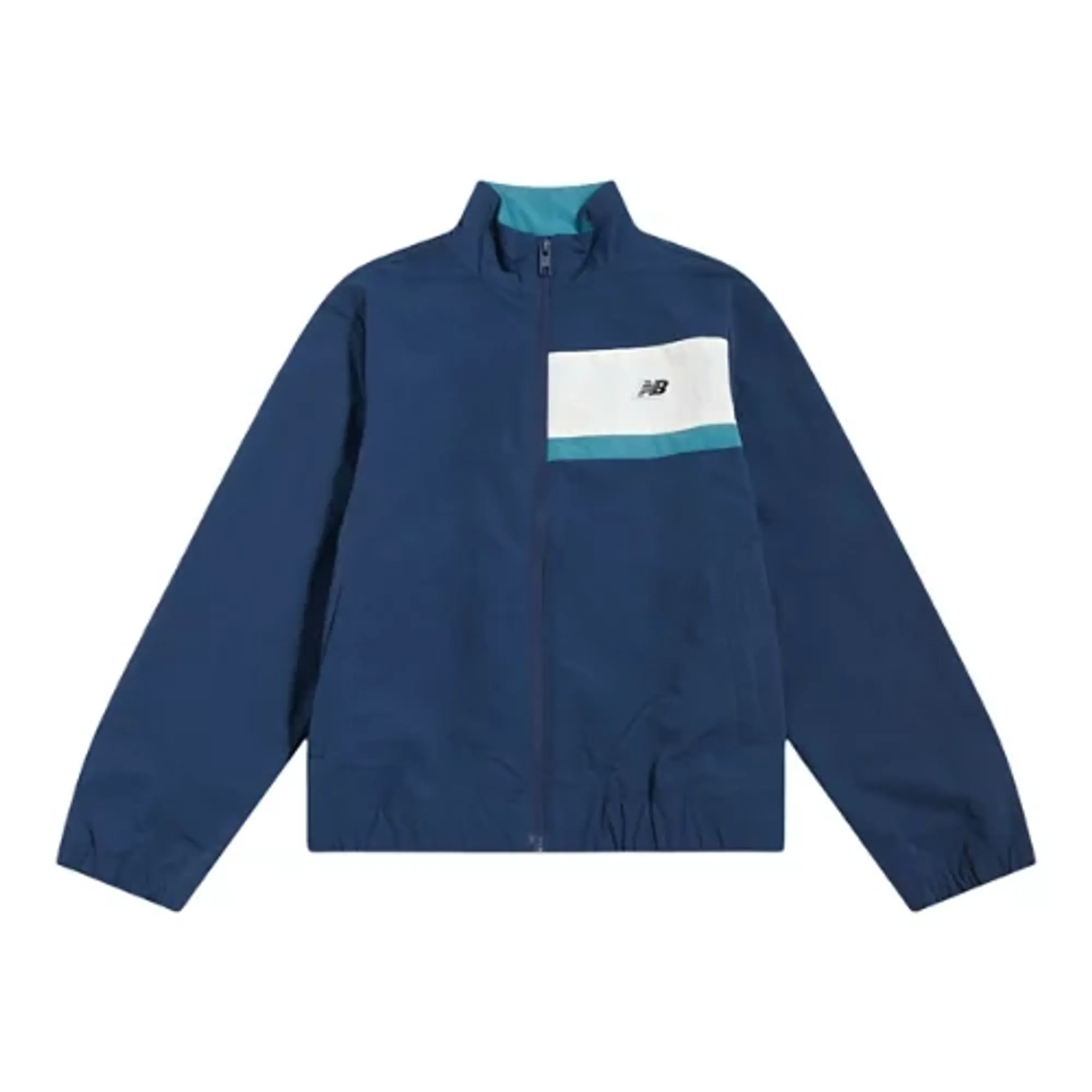 New Balance Boys Premium Paneled Track Jacket in Blue Nylon