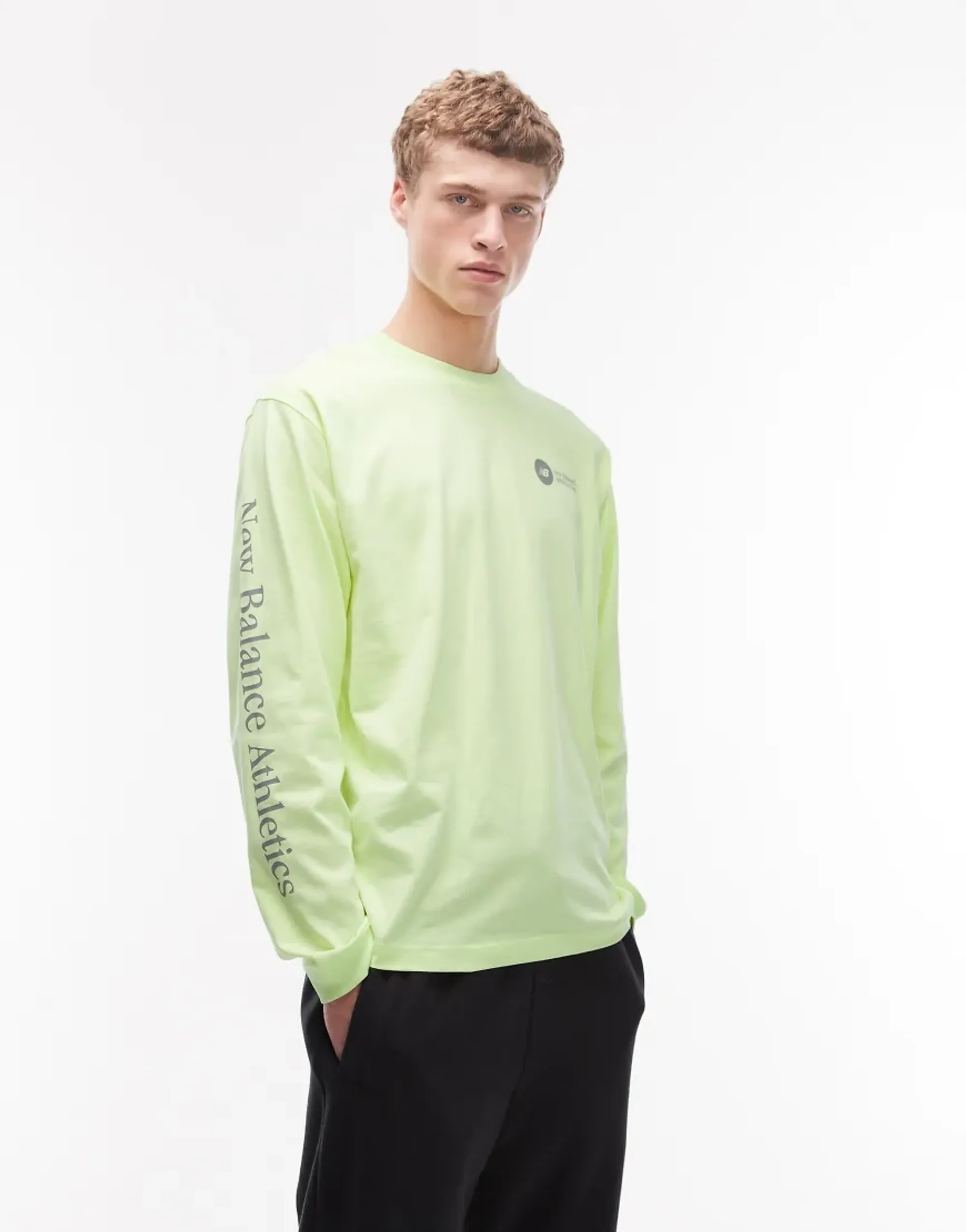 New Balance Vortex Long Sleeve T-Shirt In Neon Yellow