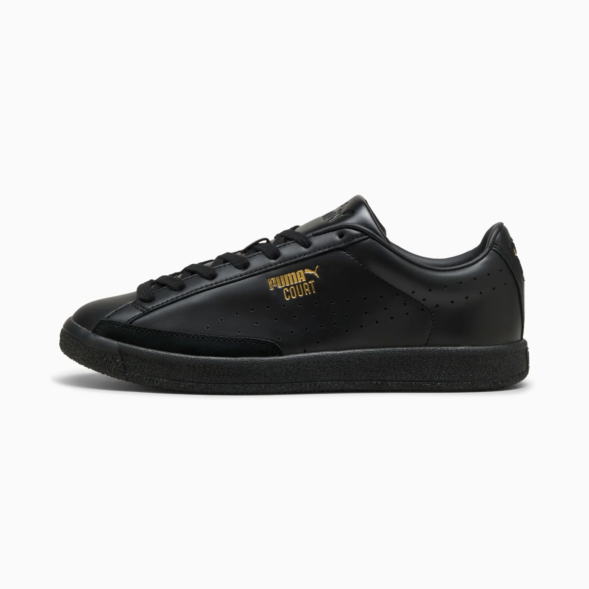 PUMA Court Sneakers Unisex, Black/Gold, size 10