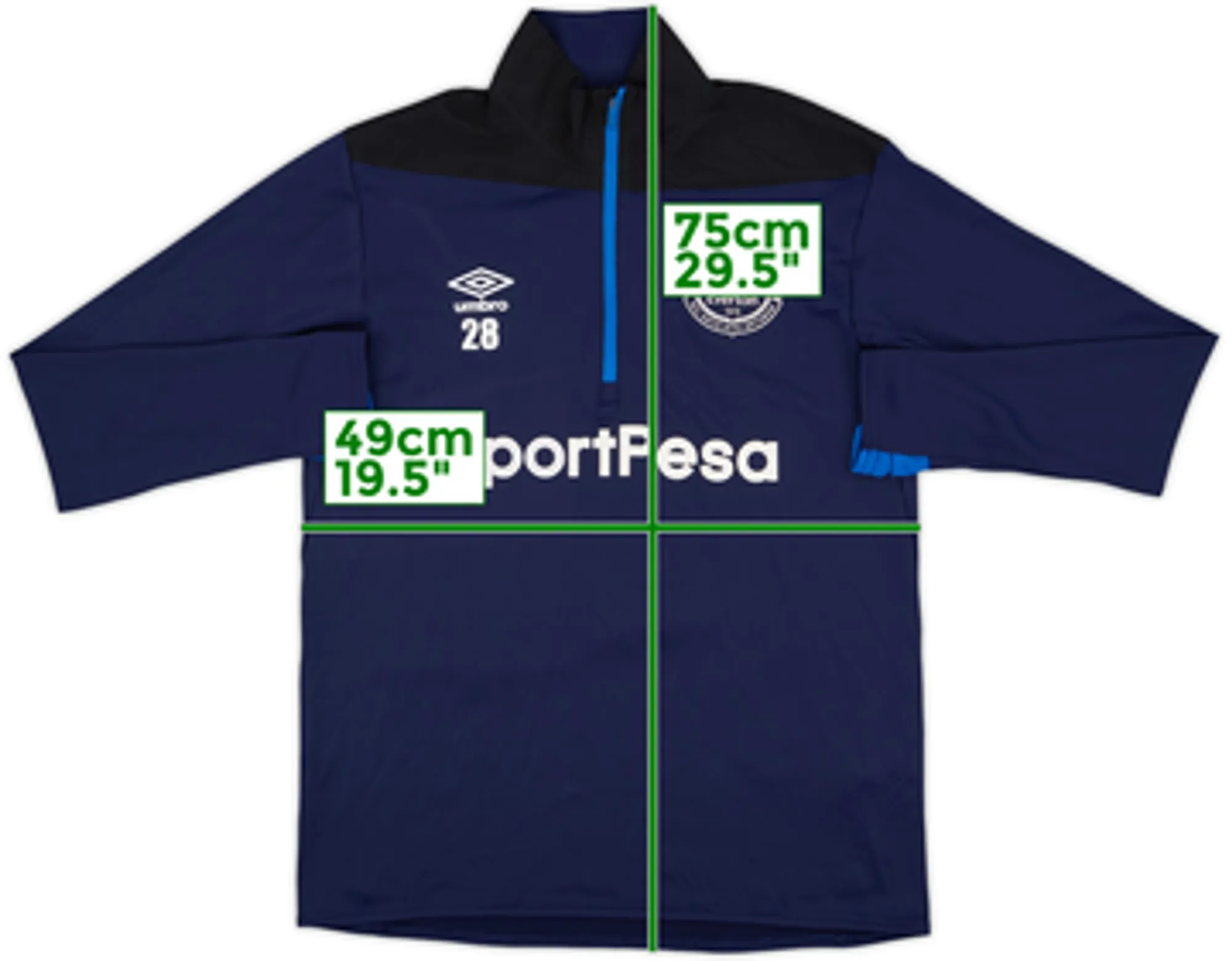 2016-17 Everton Player Issue Umbro 1/4 Zip Drill Top #28 - 8/10 - (M)