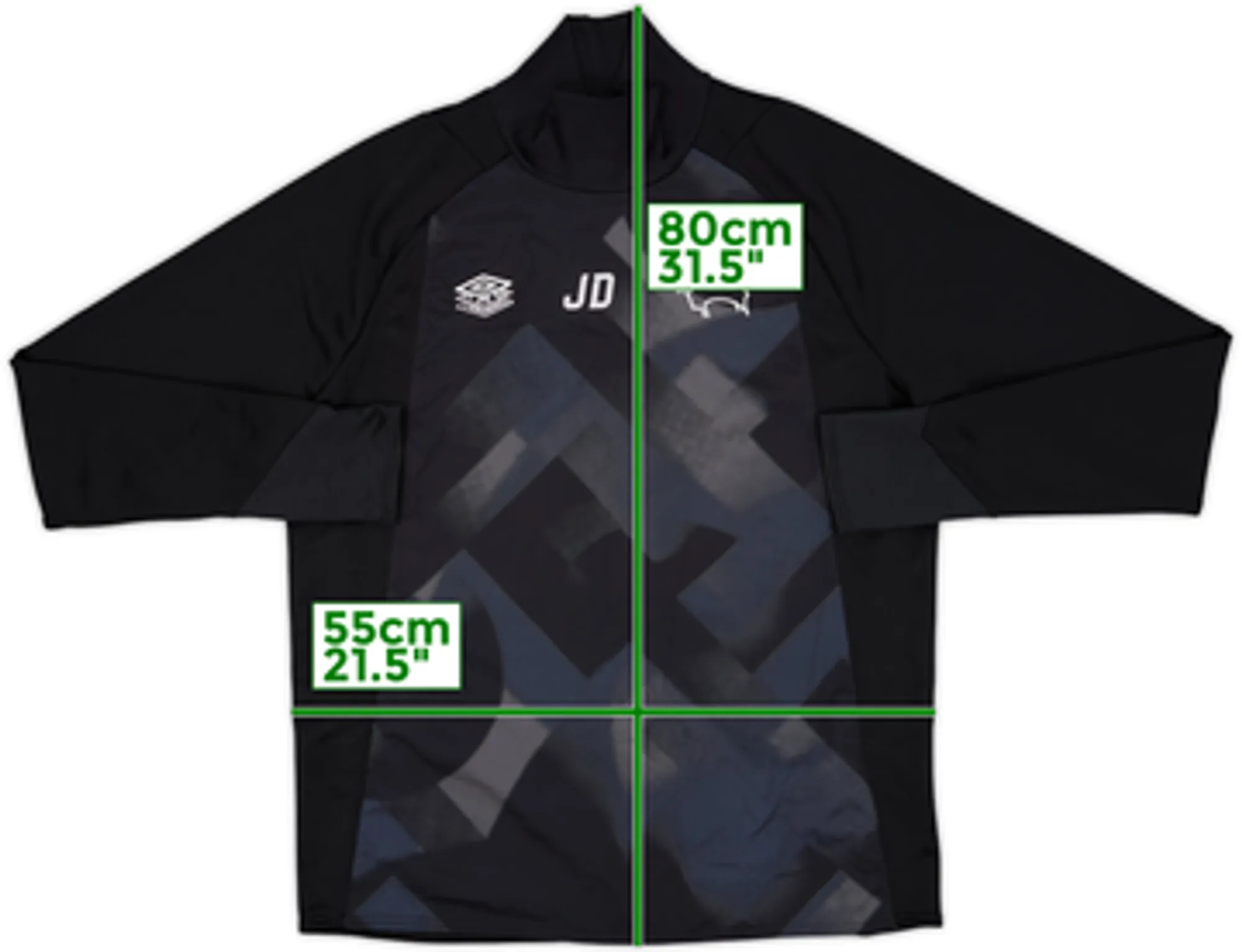 2021-22 Derby County Staff Issue Umbro Drill Top JD - 8/10 - (L)