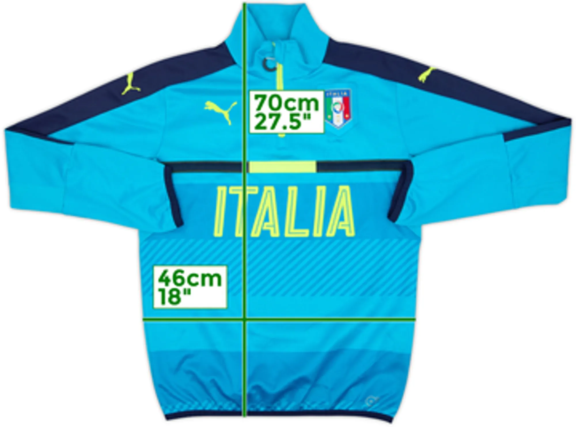 2016-17 Italy Puma 1/4 Zip Training Top - 8/10 - (M)