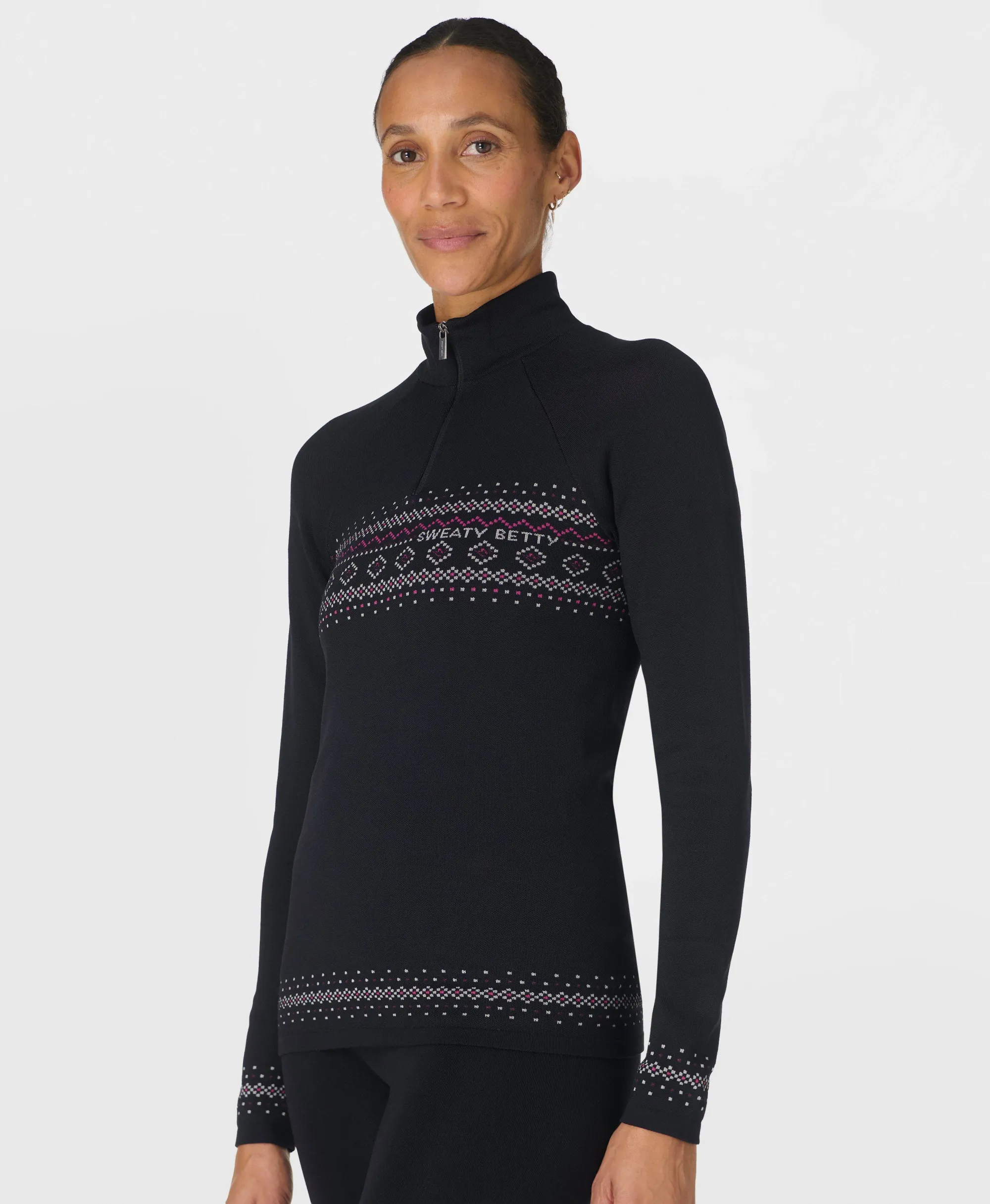 Fairisle Novelty Half Zip Base Layer Top
