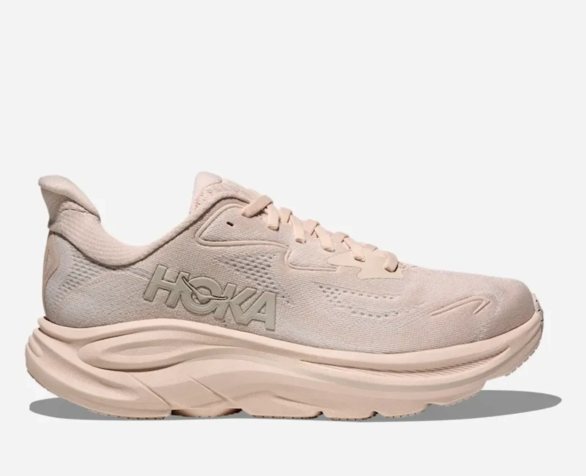 Hoka Women's Clifton 10 Road Running Shoes In Beech Wood/Rose Cream