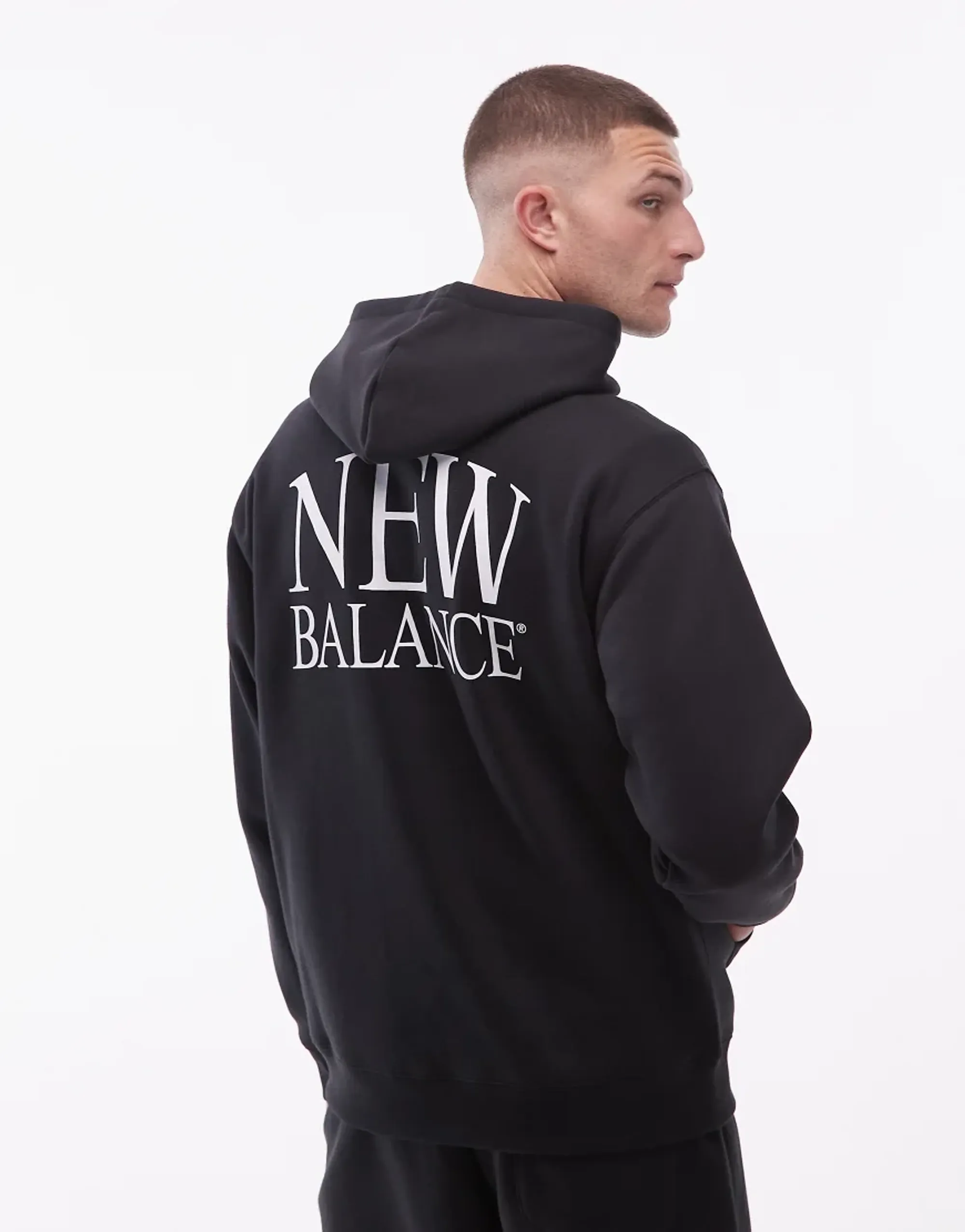 New Balance Reimagined Fleece Hoodie In Black
