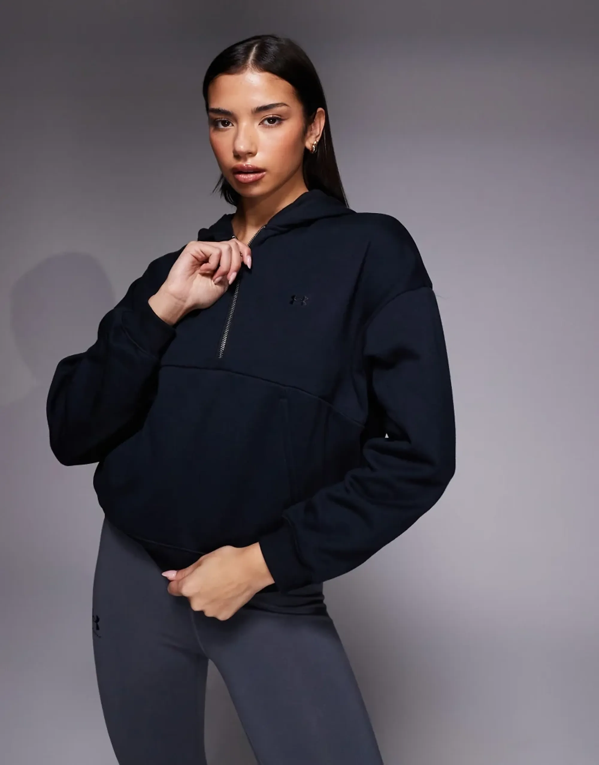 Under Armour Icon Half-Zip Hoodie In Black