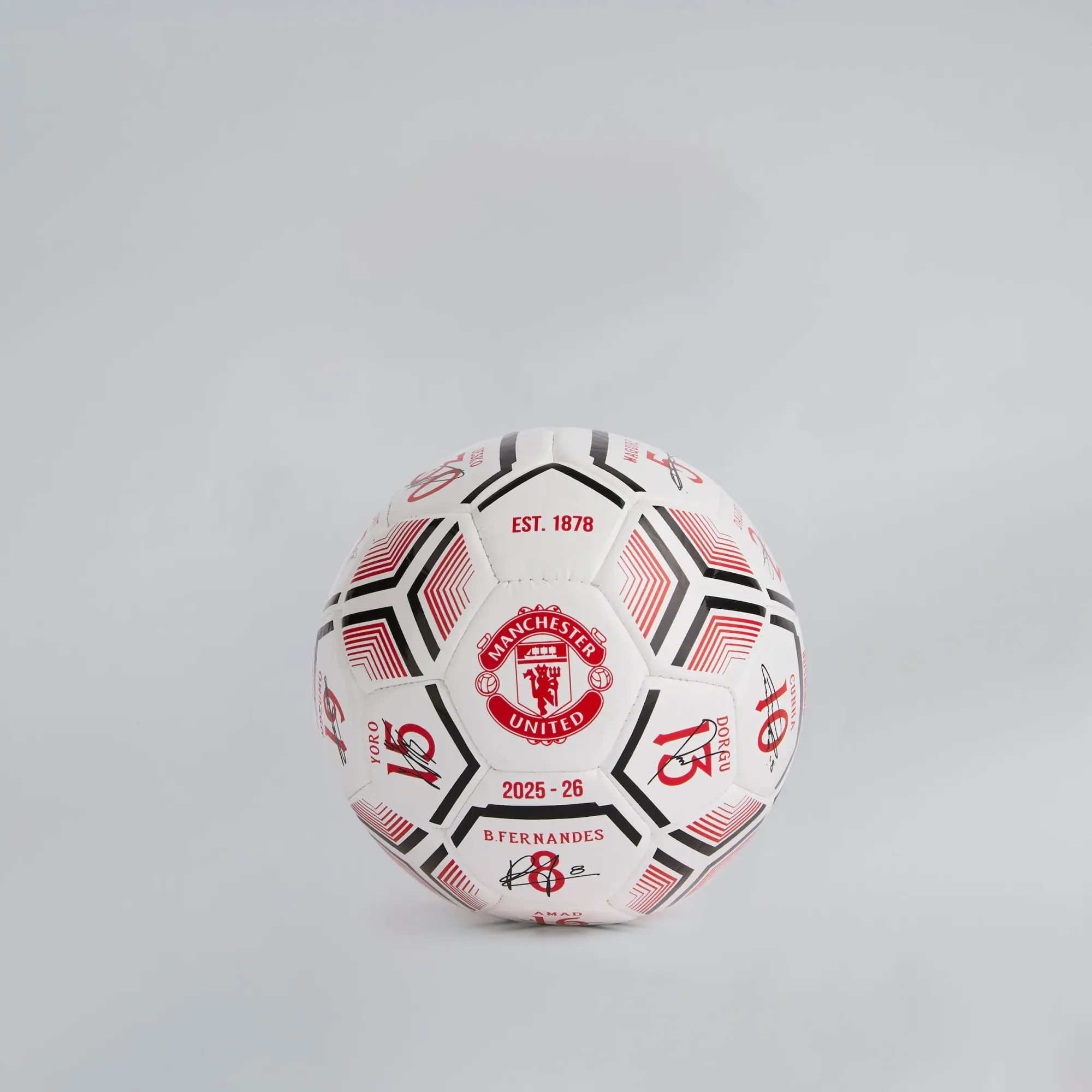 Manchester United 25/26 Team Signature Football Size 1 White