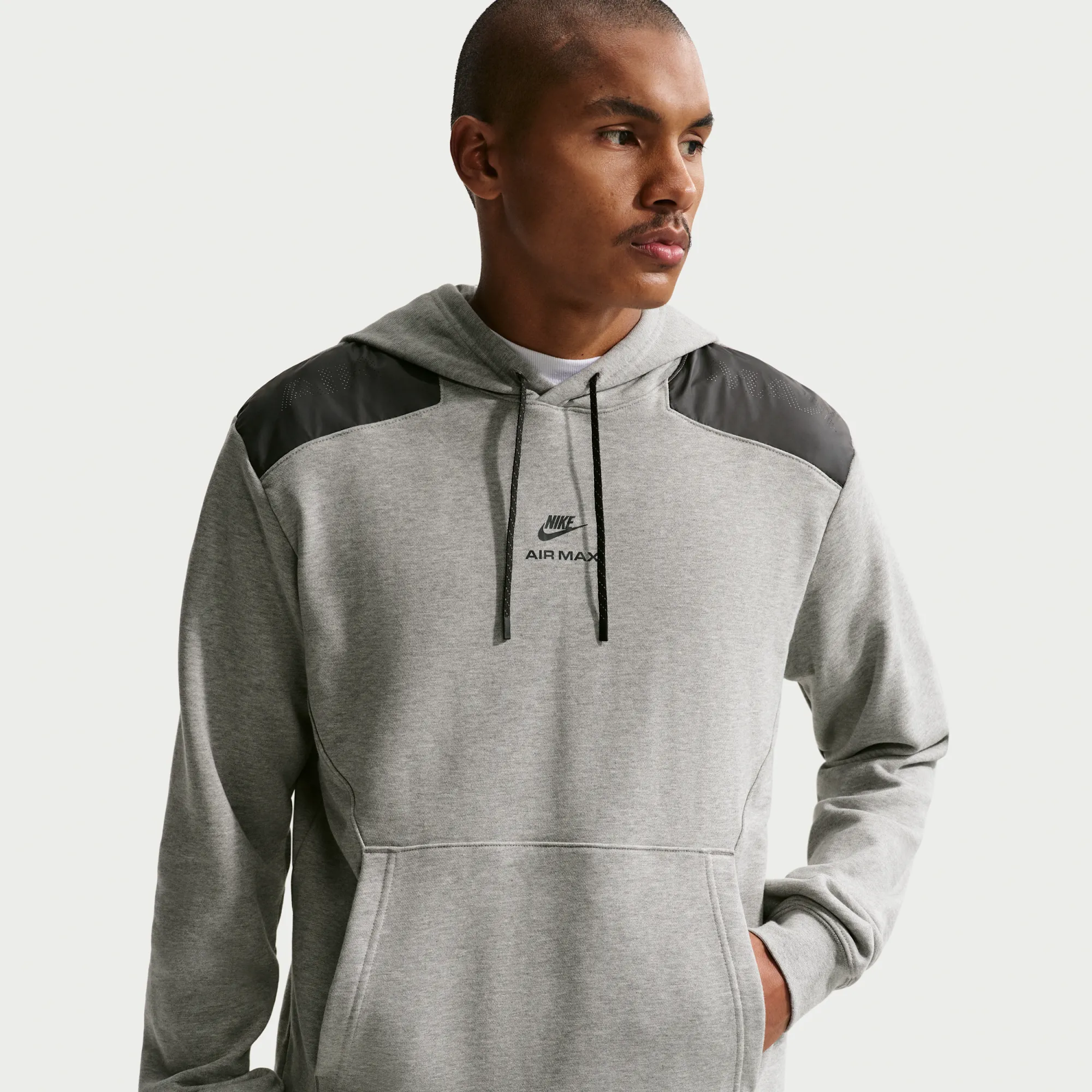 Nike Air Max Men's Fleece Hoodie - Grey - Cotton/Polyester
