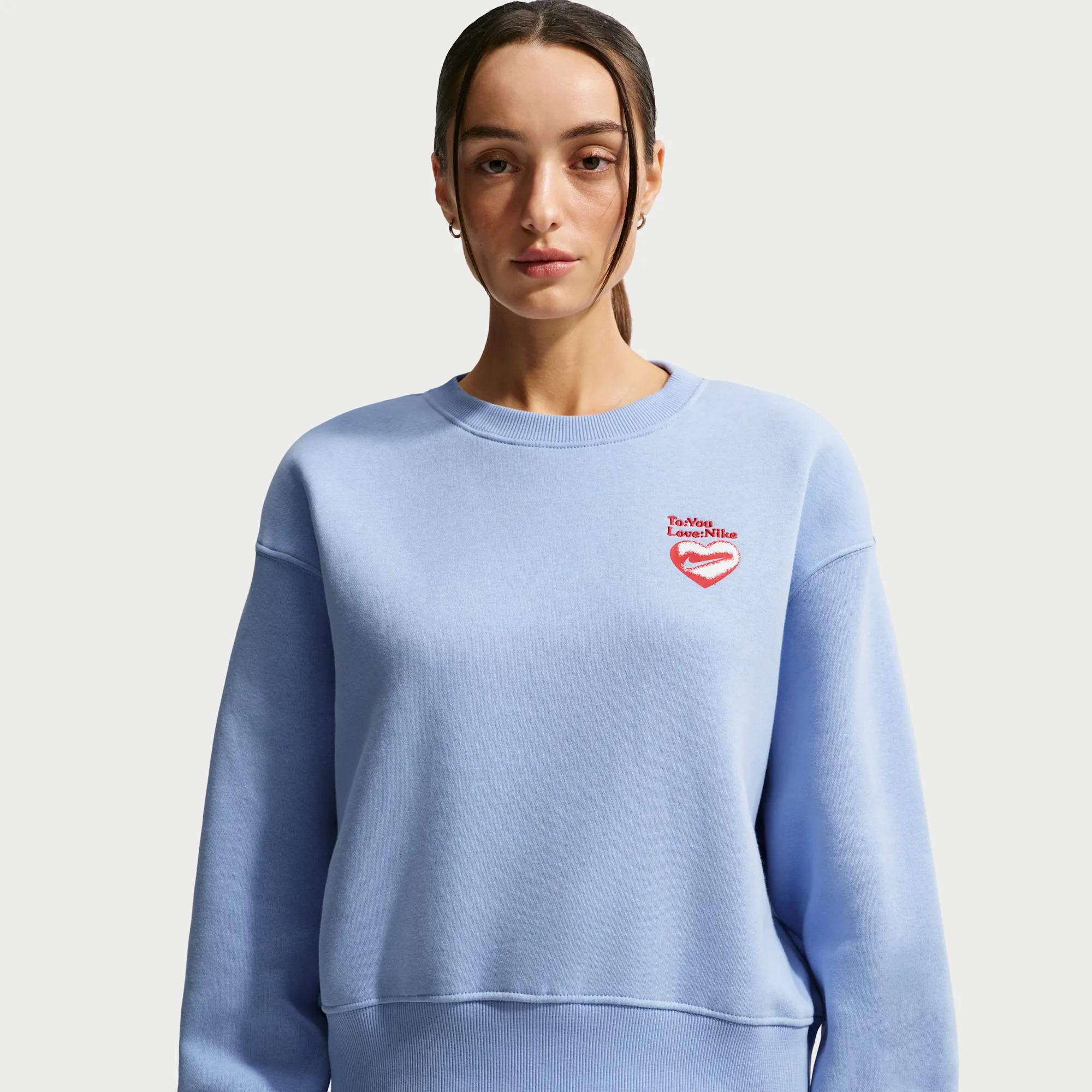 Nike Phoenix Fleece Women's Oversized Crew-Neck Sweatshirt - Blue - Cotton/Polyester