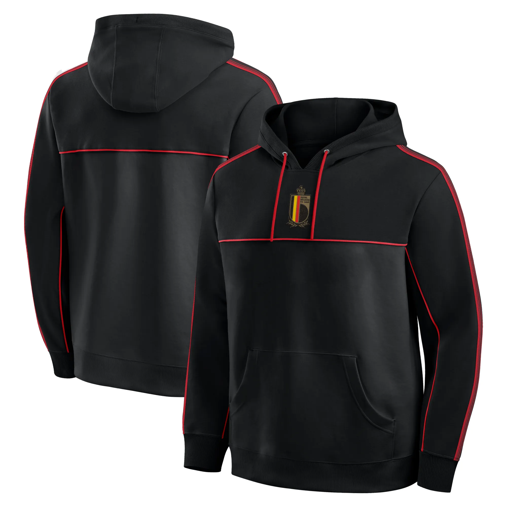 Belgium Retro Overhead Hoodie - Black - Mens