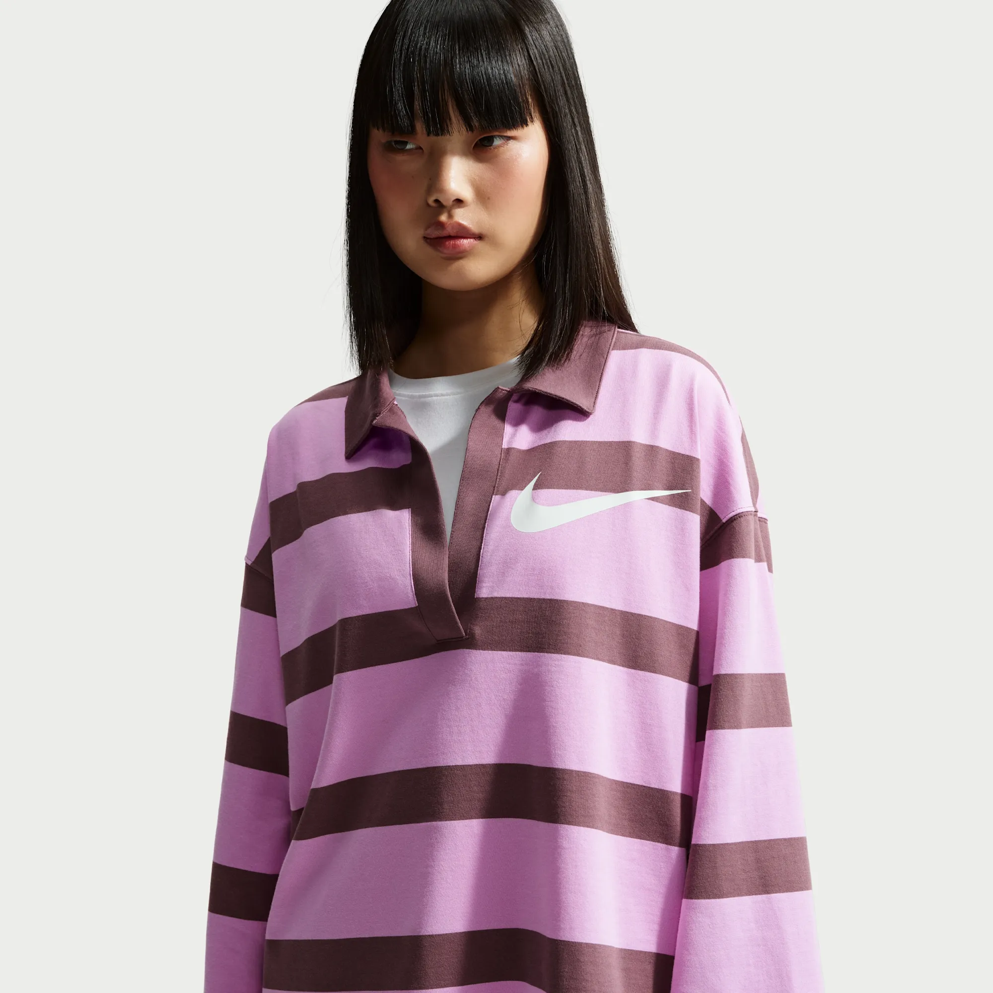Nike Women's Oversized Top - Purple - Cotton