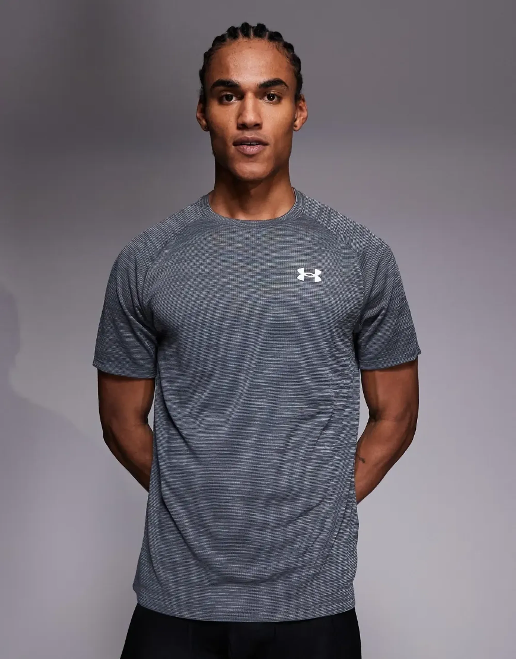 Under Armour Tech Textured Short Sleeve T-Shirt In Castlerock Grey