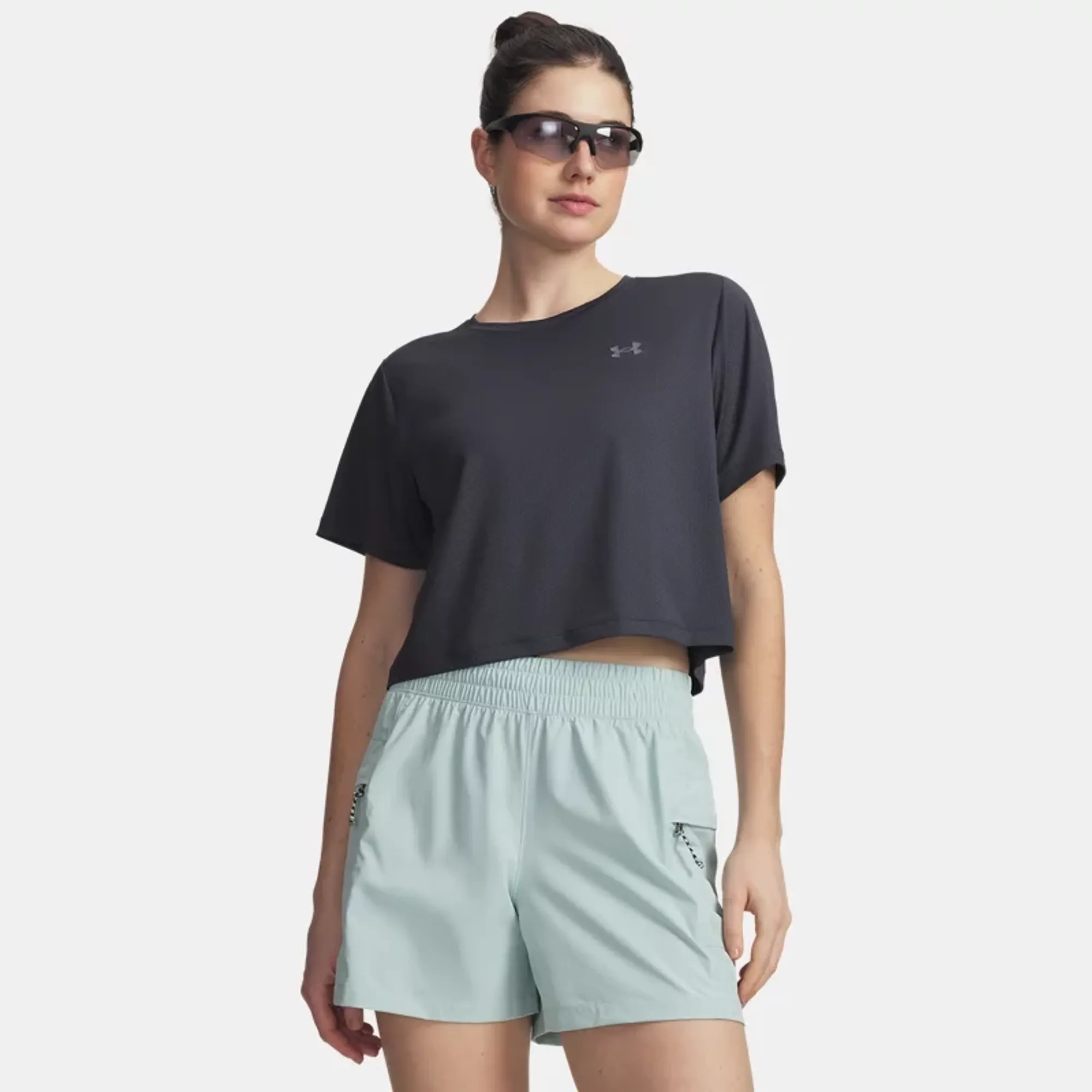 Under Armour  Explor Trail Run Women's Graphic Short Sleeve Anthracite / Anthracite S