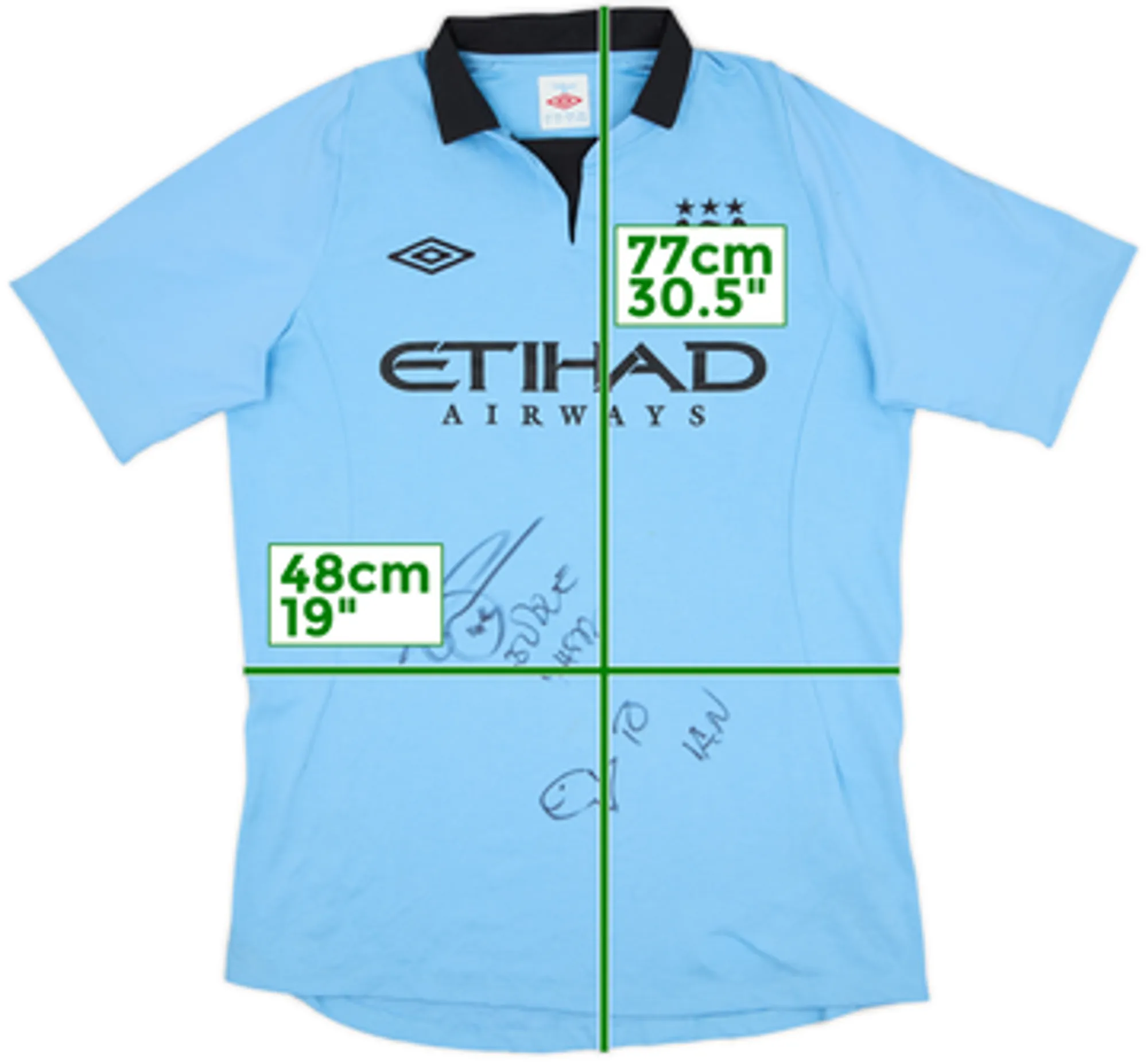 2012-13 Manchester City Signed Home Shirt - 7/10 - (M)