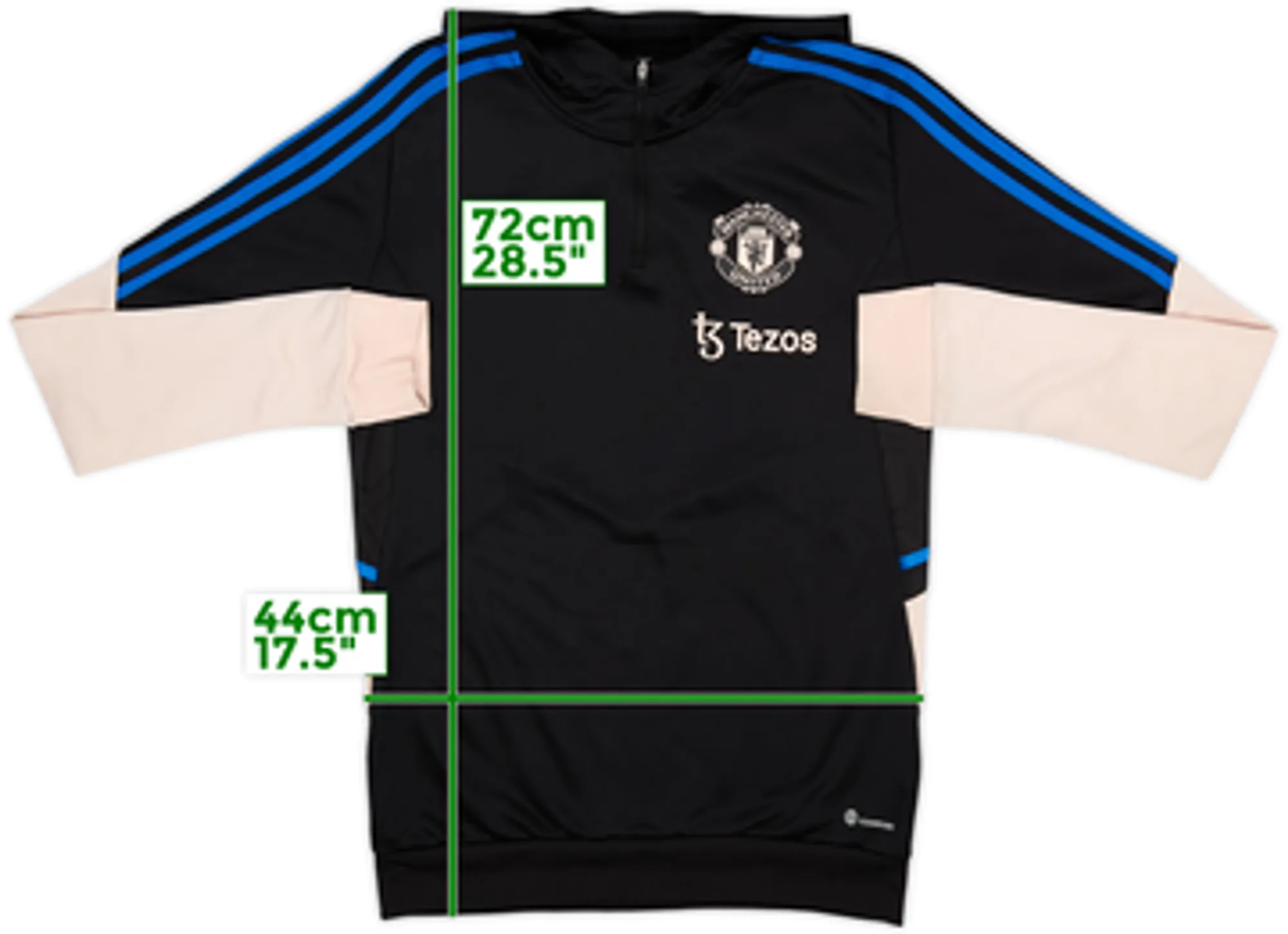 2022-23 Manchester United adidas 1/4 Zip Hooded Top - 7/10 - (L)