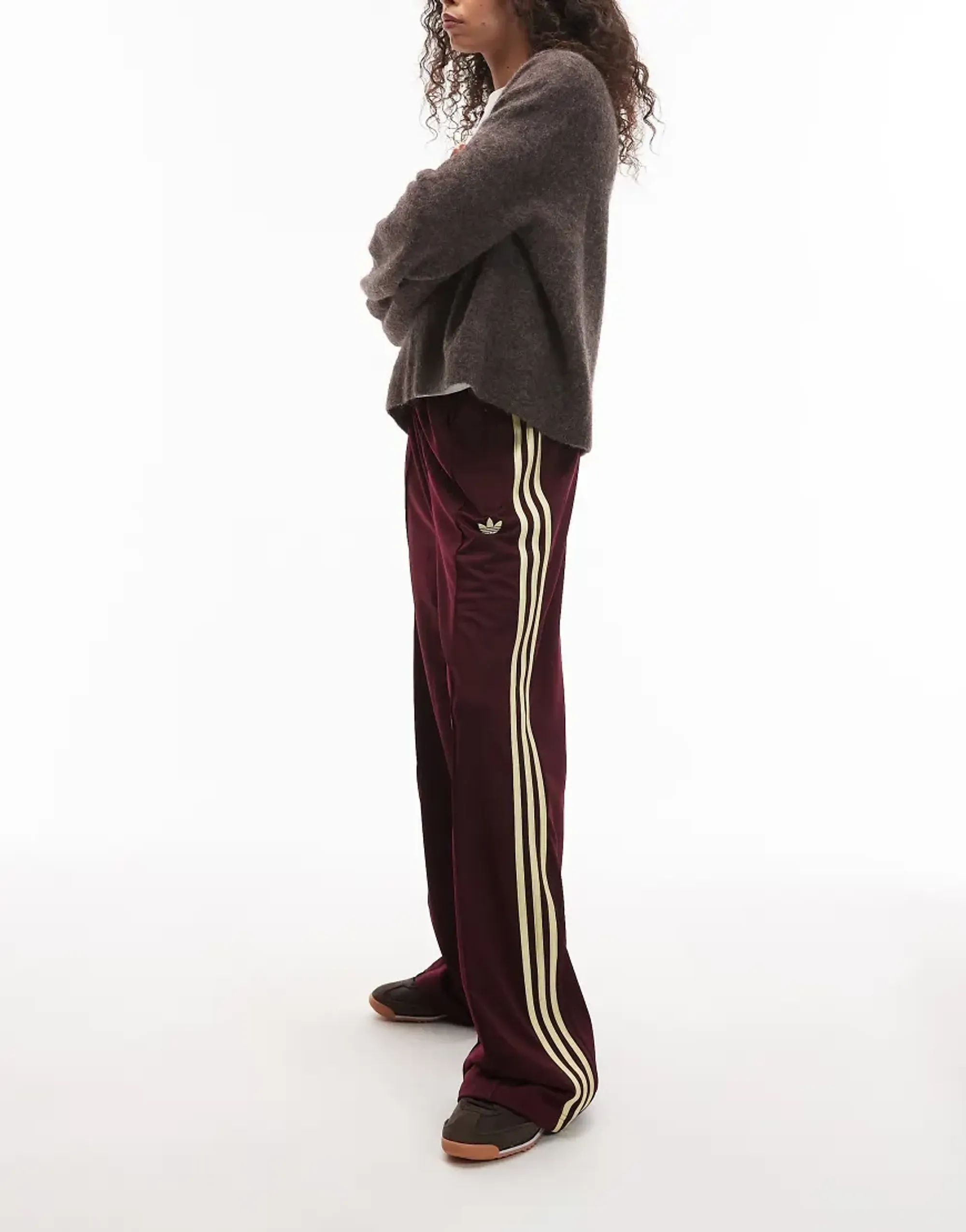 Women's Adidas Originals Firebird Loose Fit Track Pants in Red