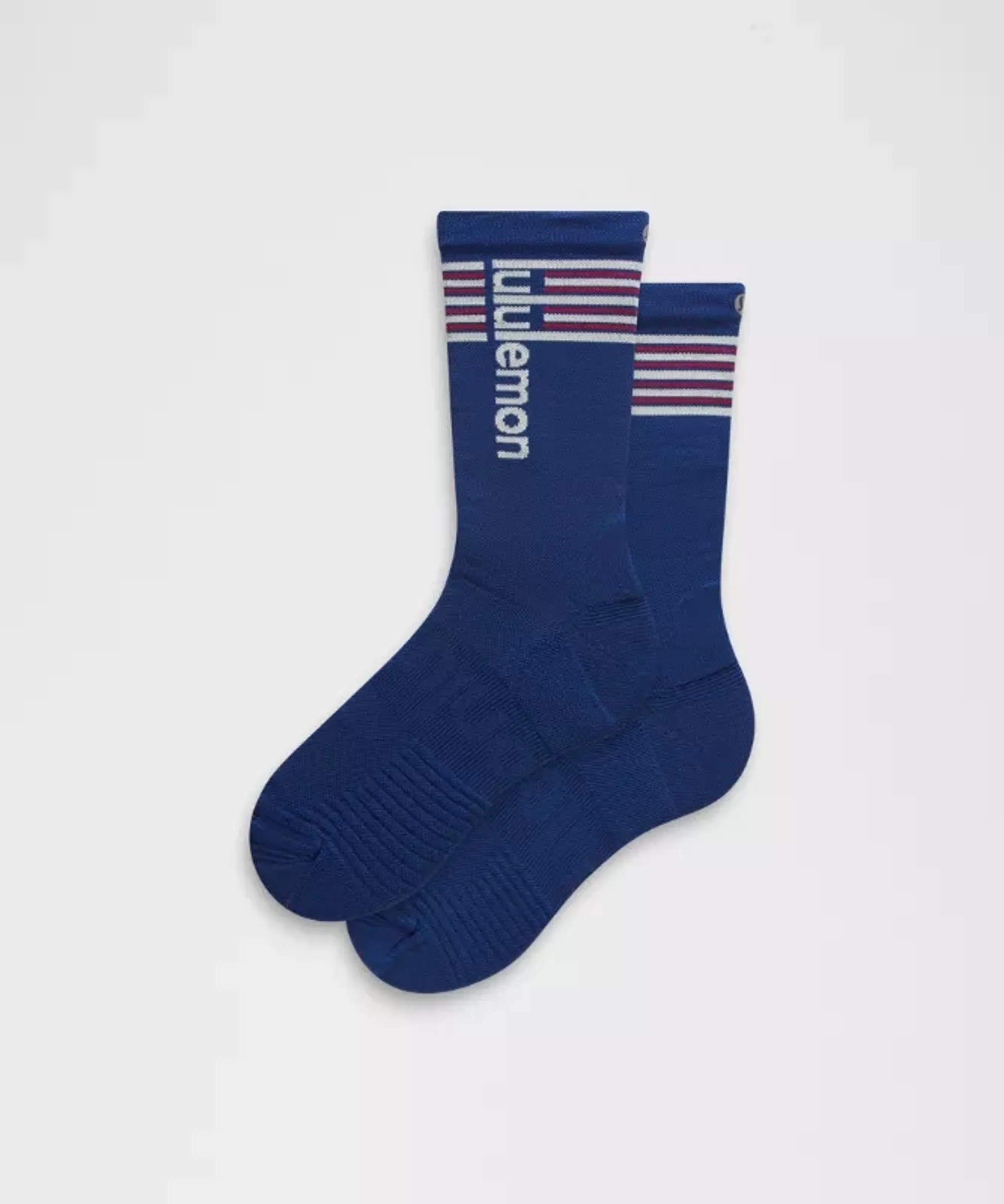 lululemon – Power Stride Crew Socks Stripe – Color Blue – Size Large
