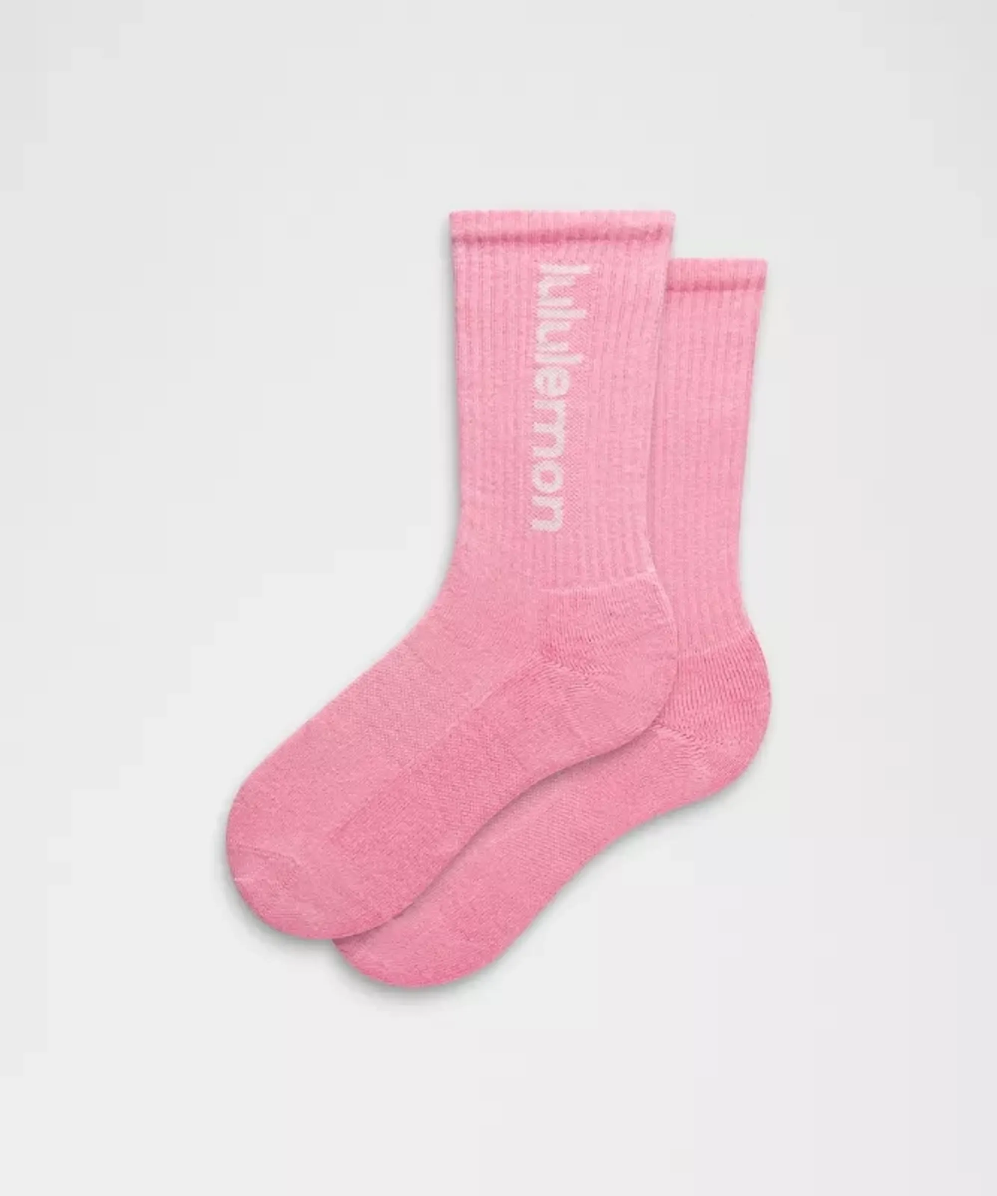 lululemon – Daily Essential Crew Socks Wordmark – Color Pink – Size Large