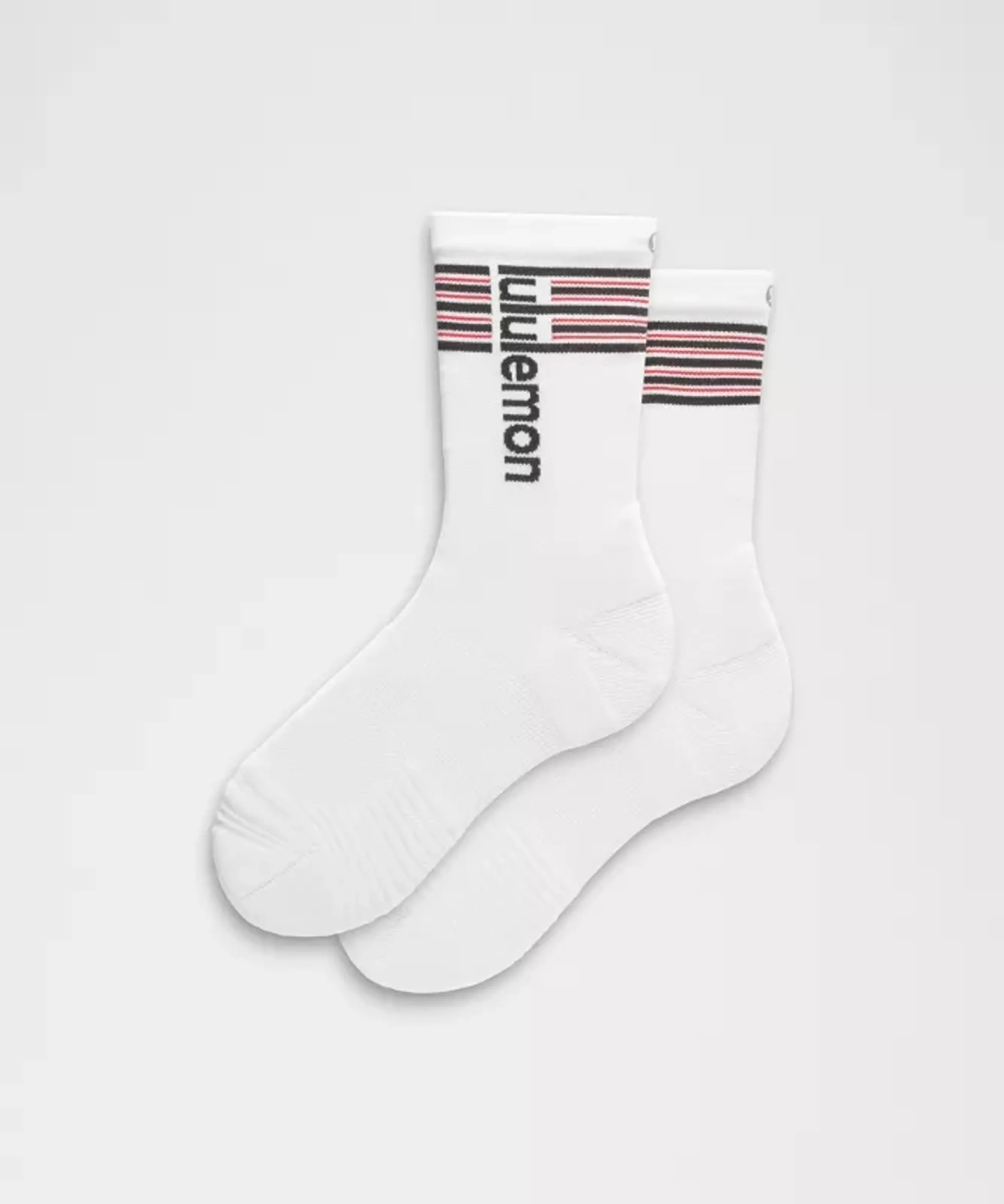 lululemon – Power Stride Crew Socks Stripe – Color White – Size Large
