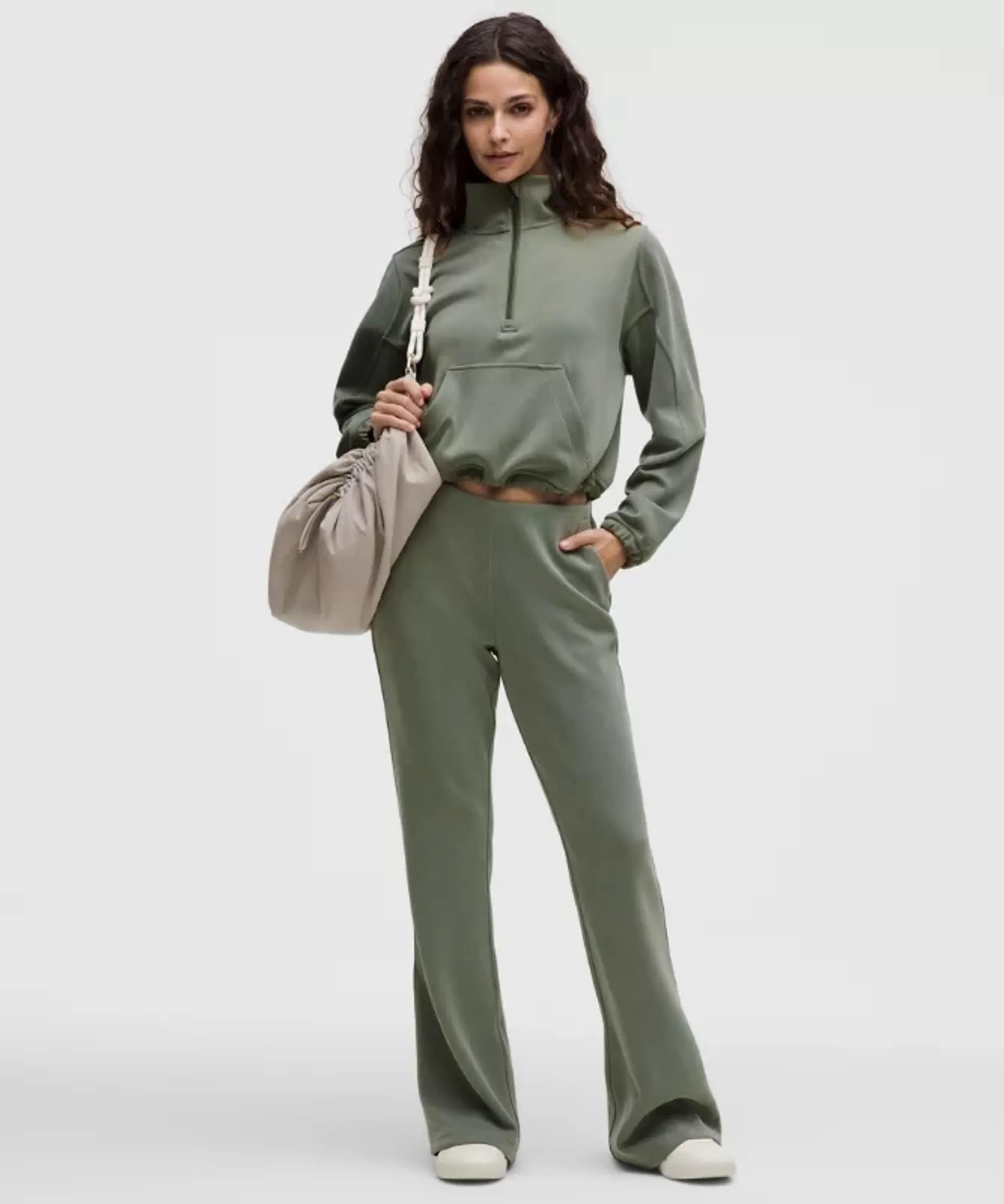 lululemon – Women's Brushed Softstreme Mid-Rise Flared Pants Regular – Color Green/Pastel – Size Large