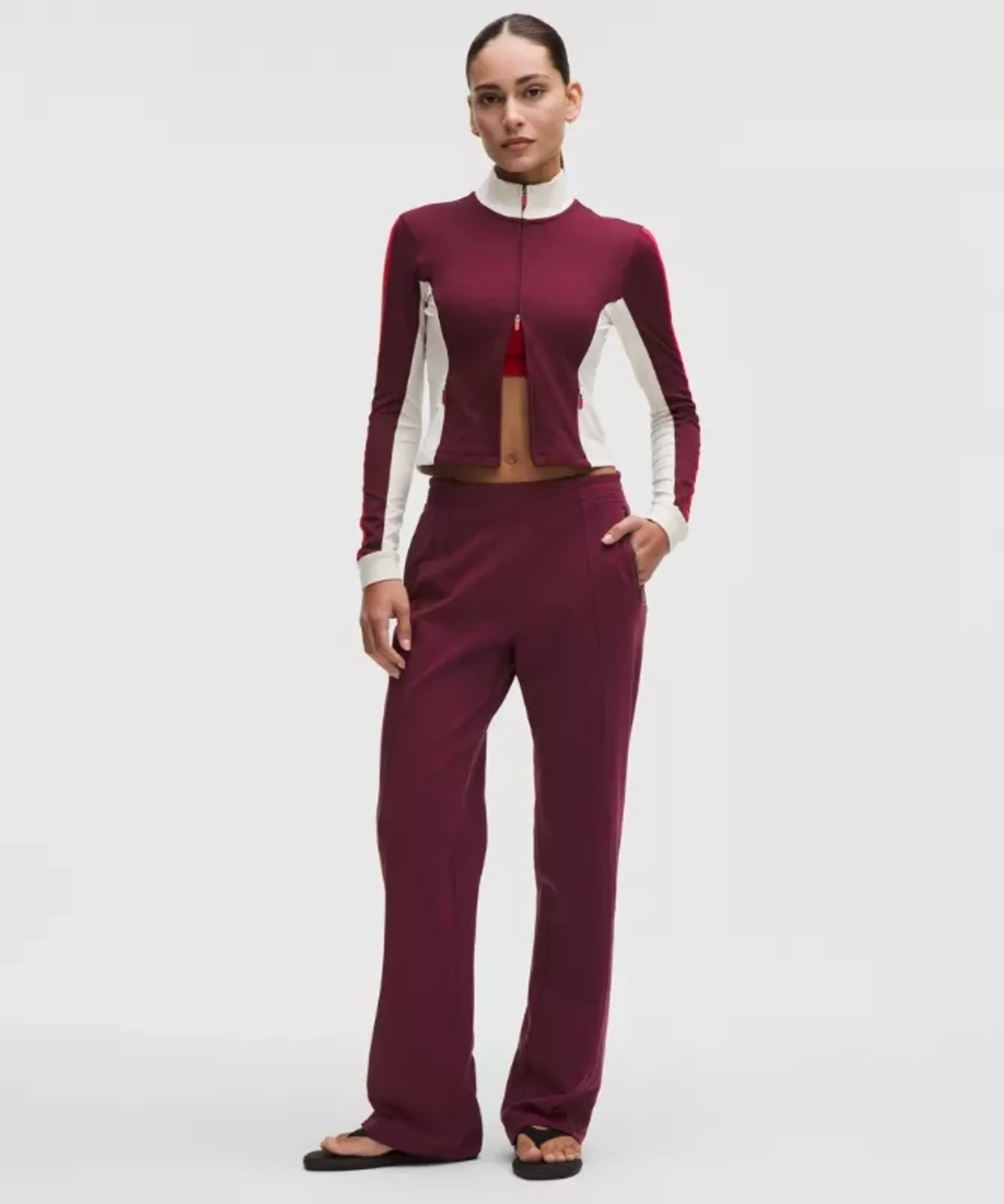 lululemon – Women's Define Mid-Rise Track Pants Luon – Color Burgundy/Red – Size Large