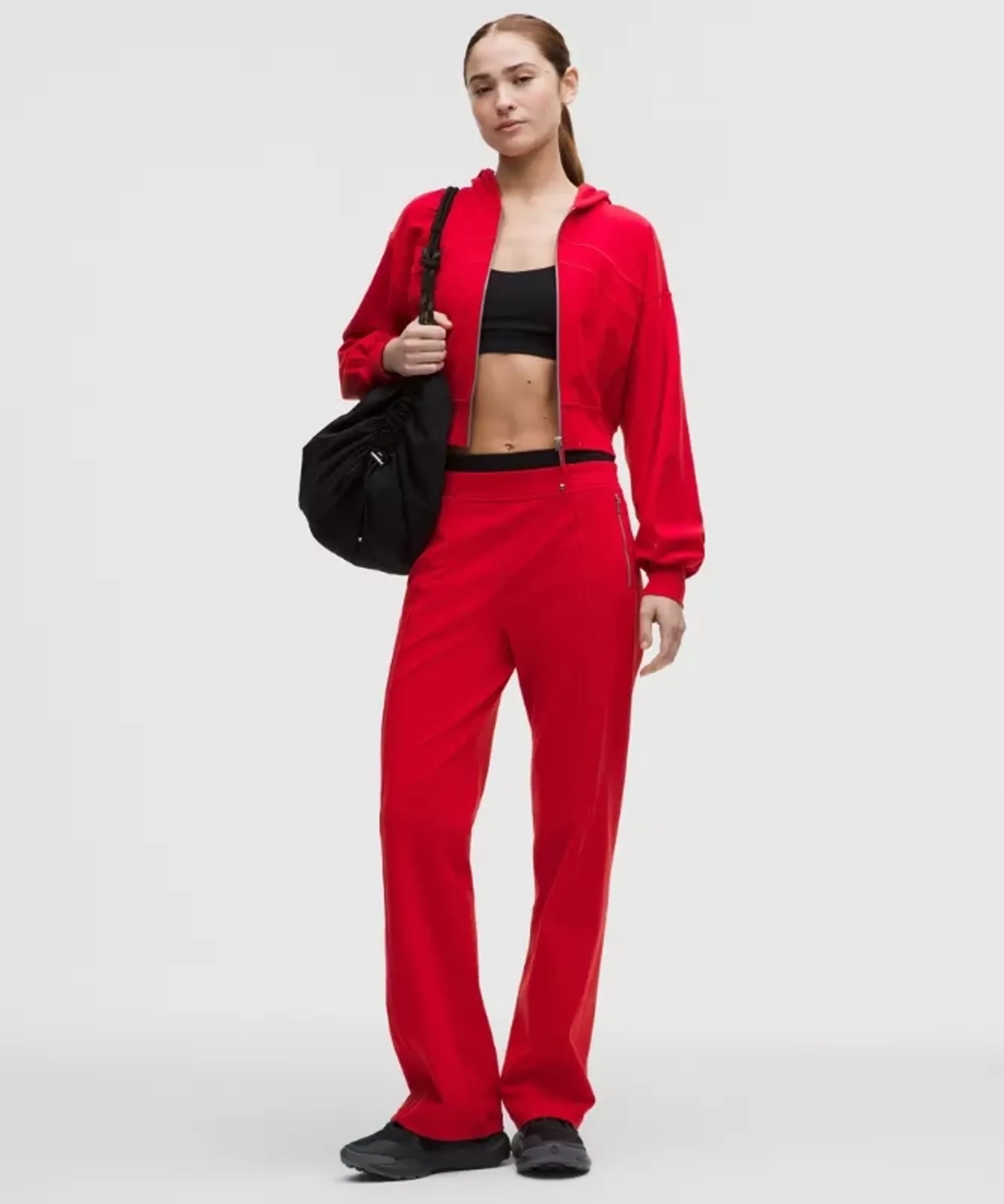 lululemon – Women's Define Mid-Rise Track Pants Luon – Color Red/Neon – Size Large