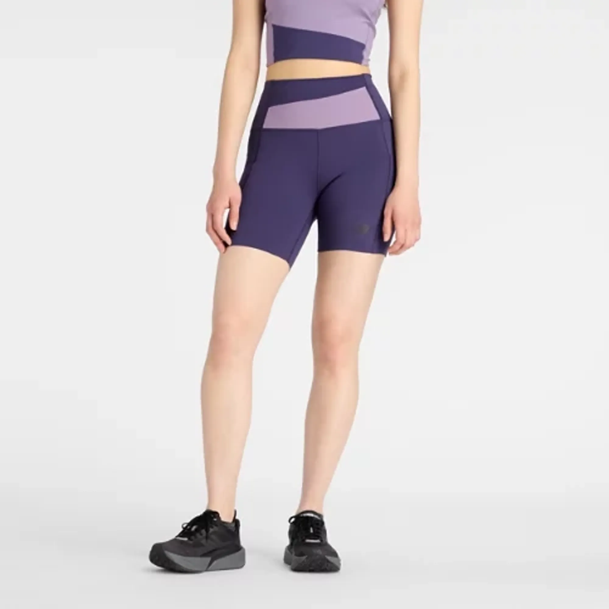 New Balance Women's RC Elite Storage Short 6" in Purple Poly Knit