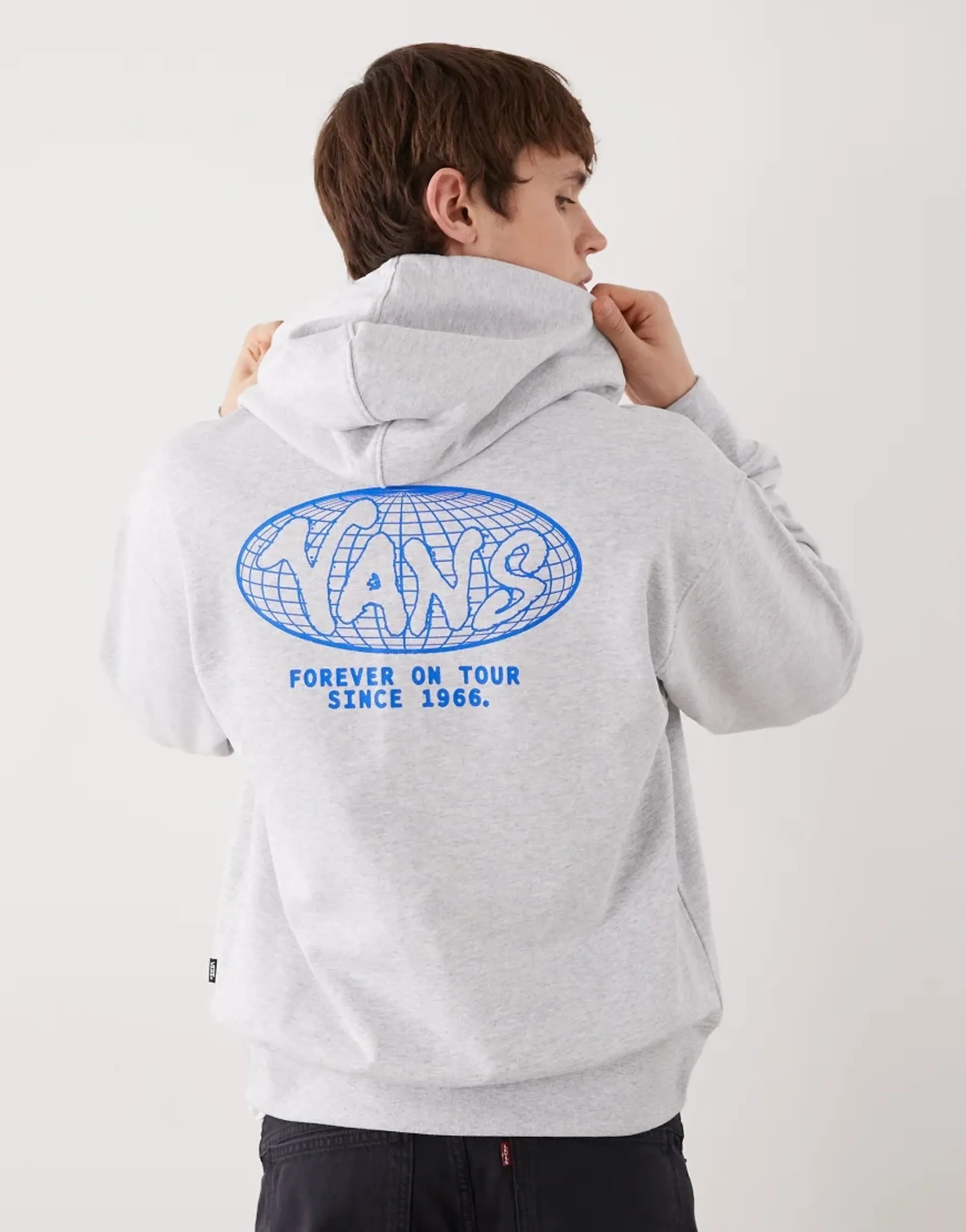Sweatshirt Vans World Tour Loose Full Zip Hoodie Light Grey Heather Xl
